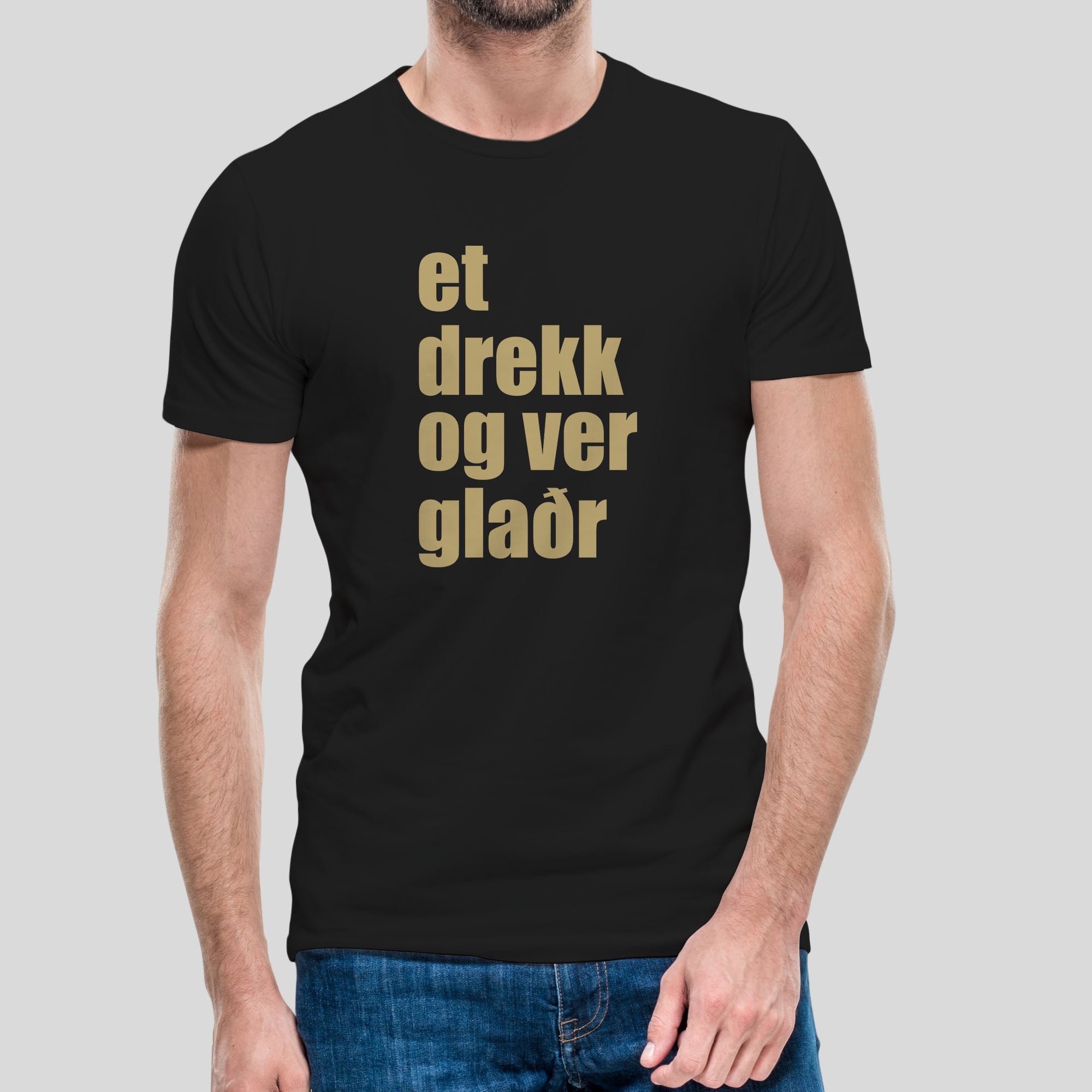 ET-DREKK OG VER-GLAÐR - Svartur bolur