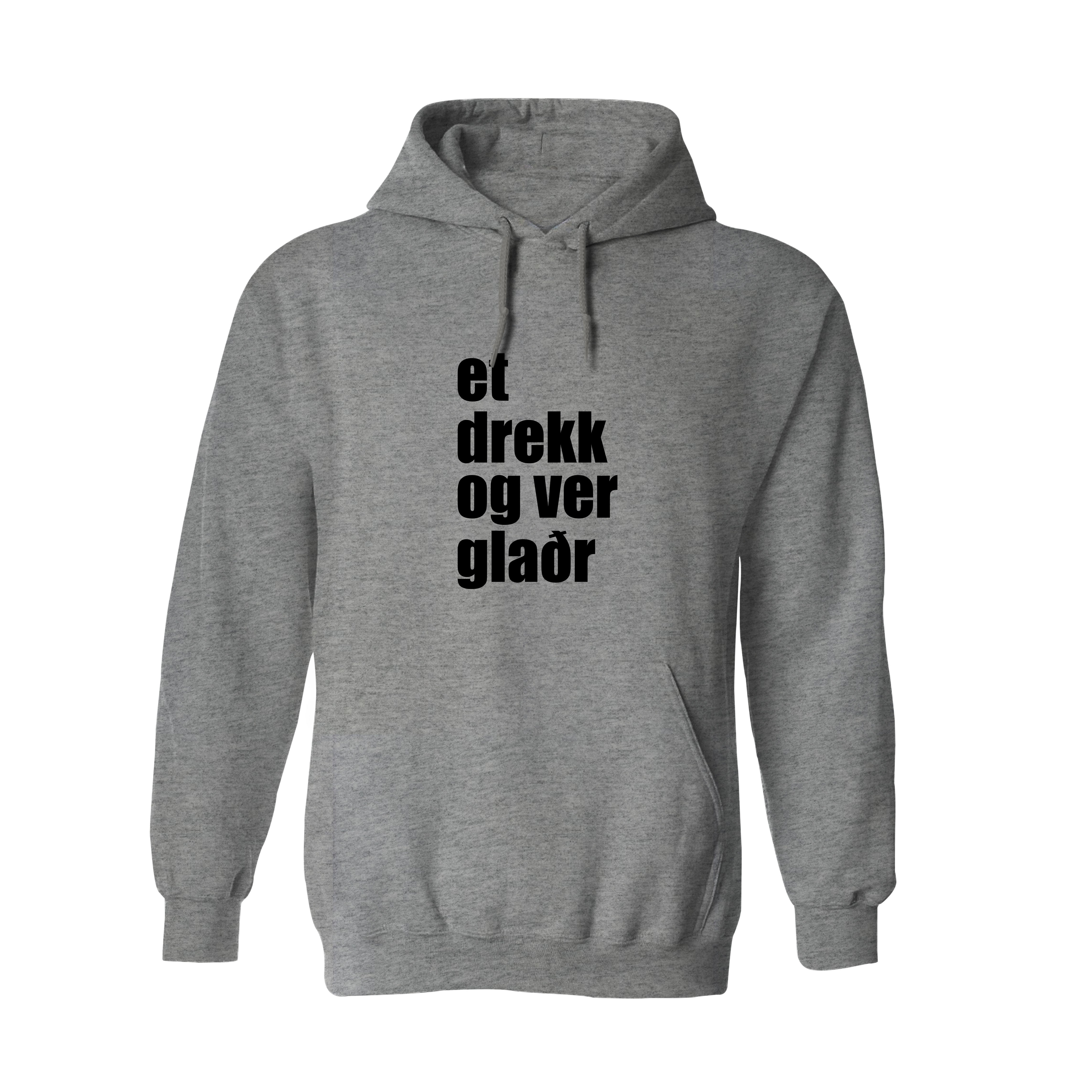 ET-DREKK OG VER-GLAÐR - Hettupeysa - Grá