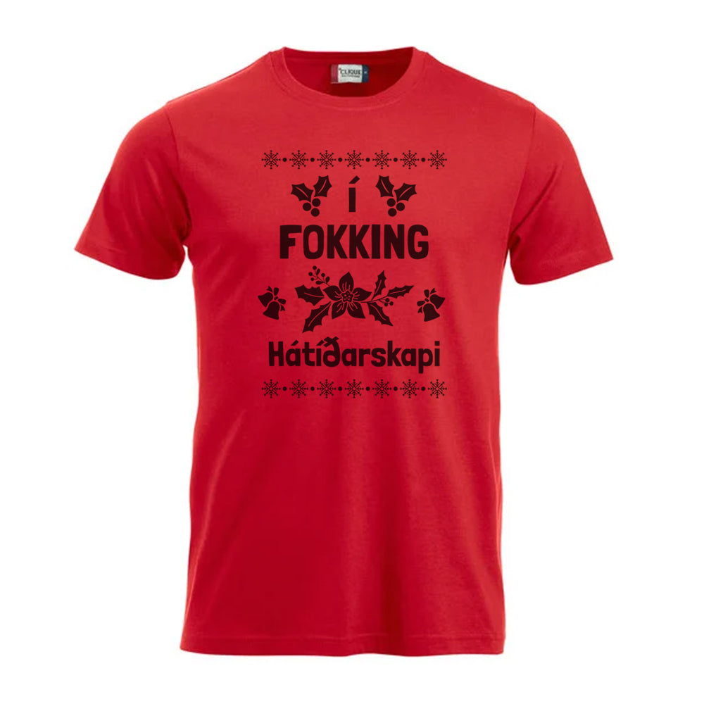 Í FOKKING HÁTÍÐARSKAPI - Rauður bolur
