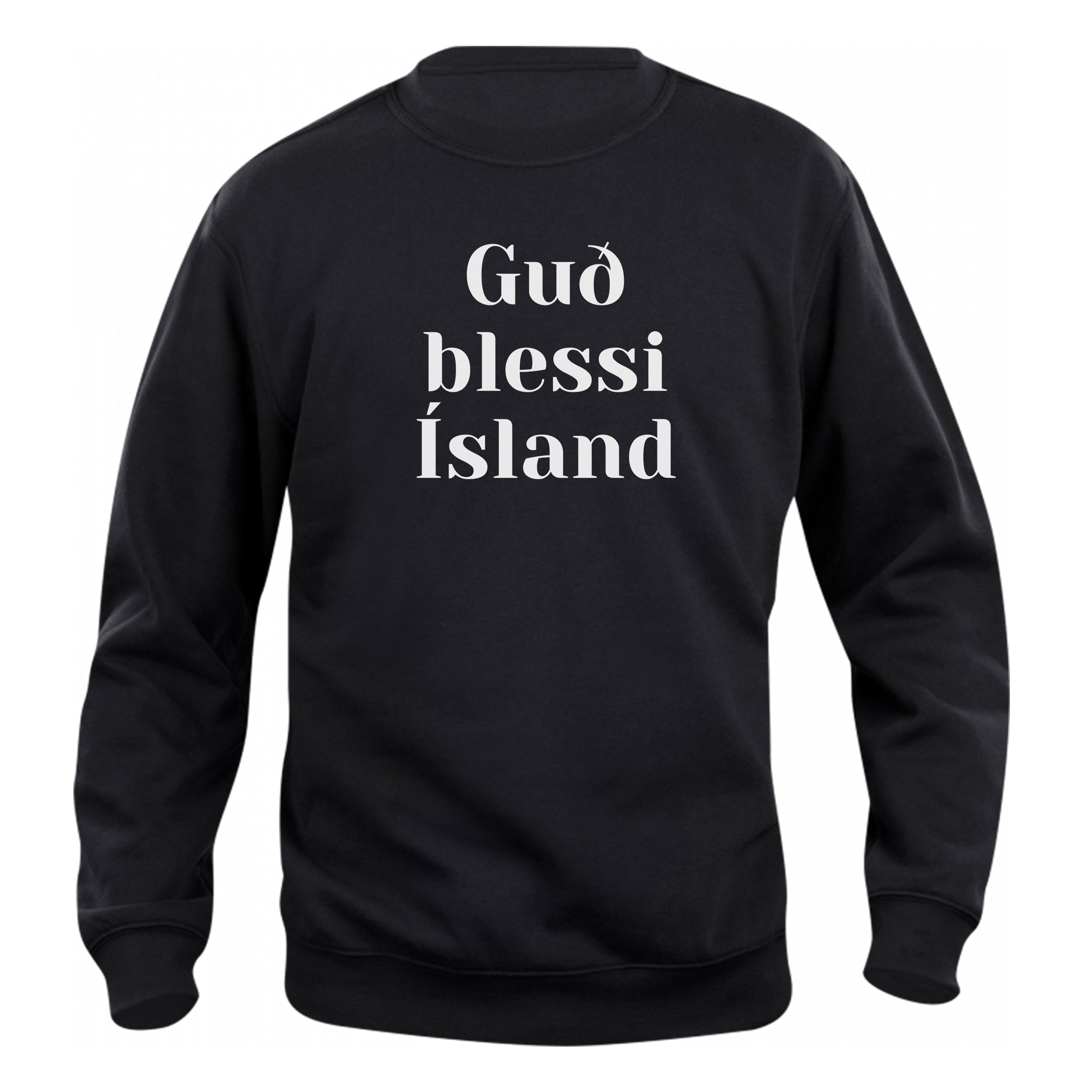GUÐ BLESSI ÍSLAND - Peysa - Svört