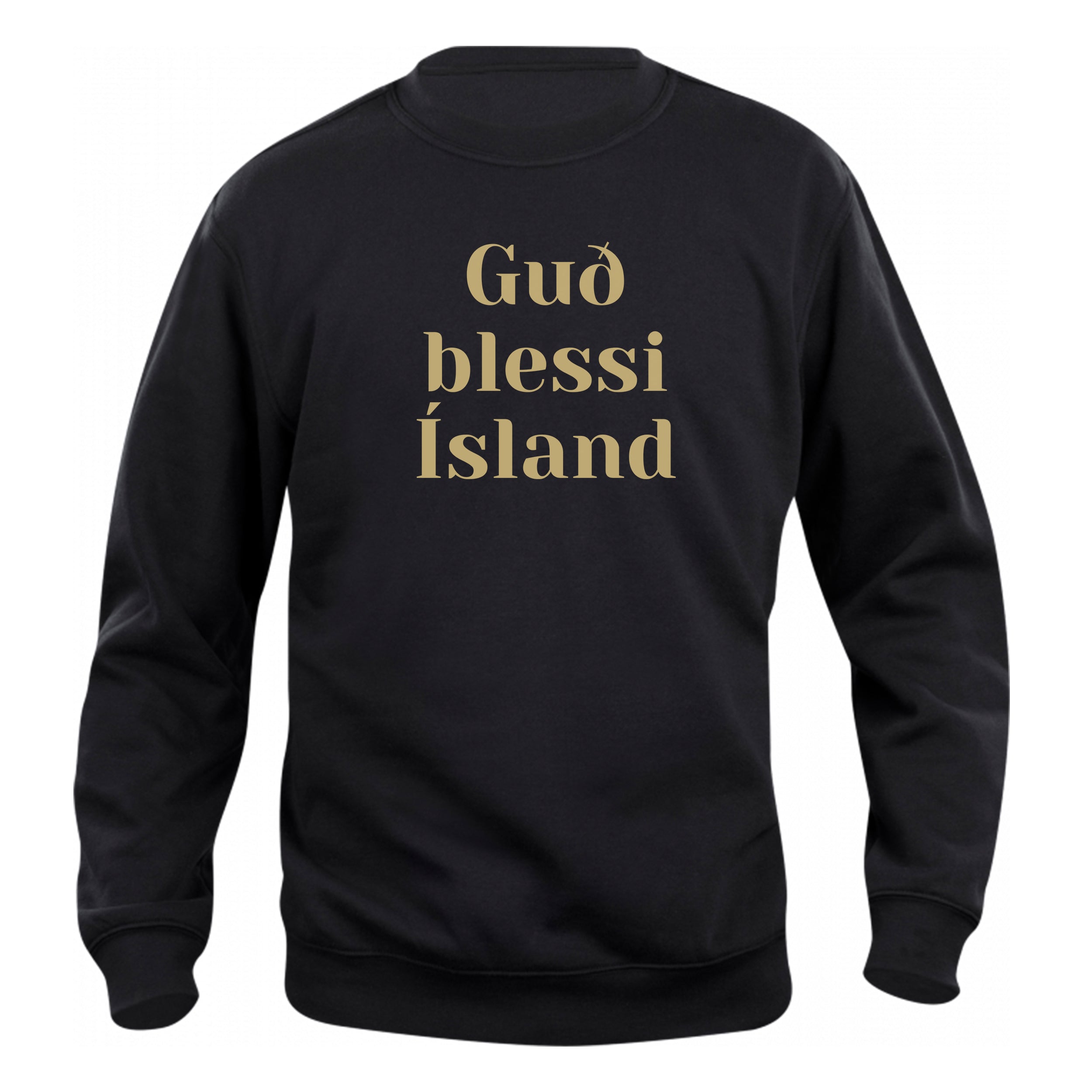 GUÐ BLESSI ÍSLAND - Peysa - Svört