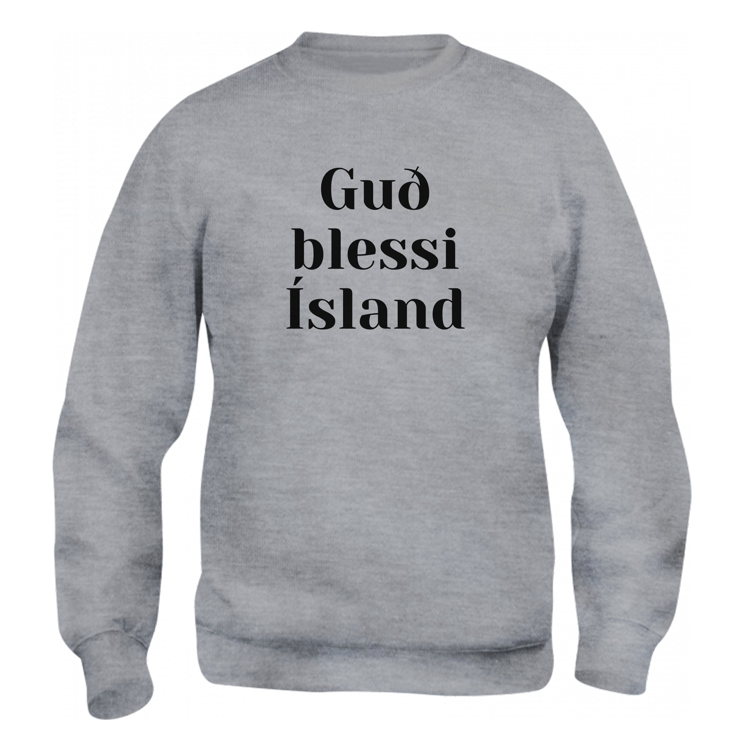 GUÐ BLESSI ÍSLAND - Peysa - Grá