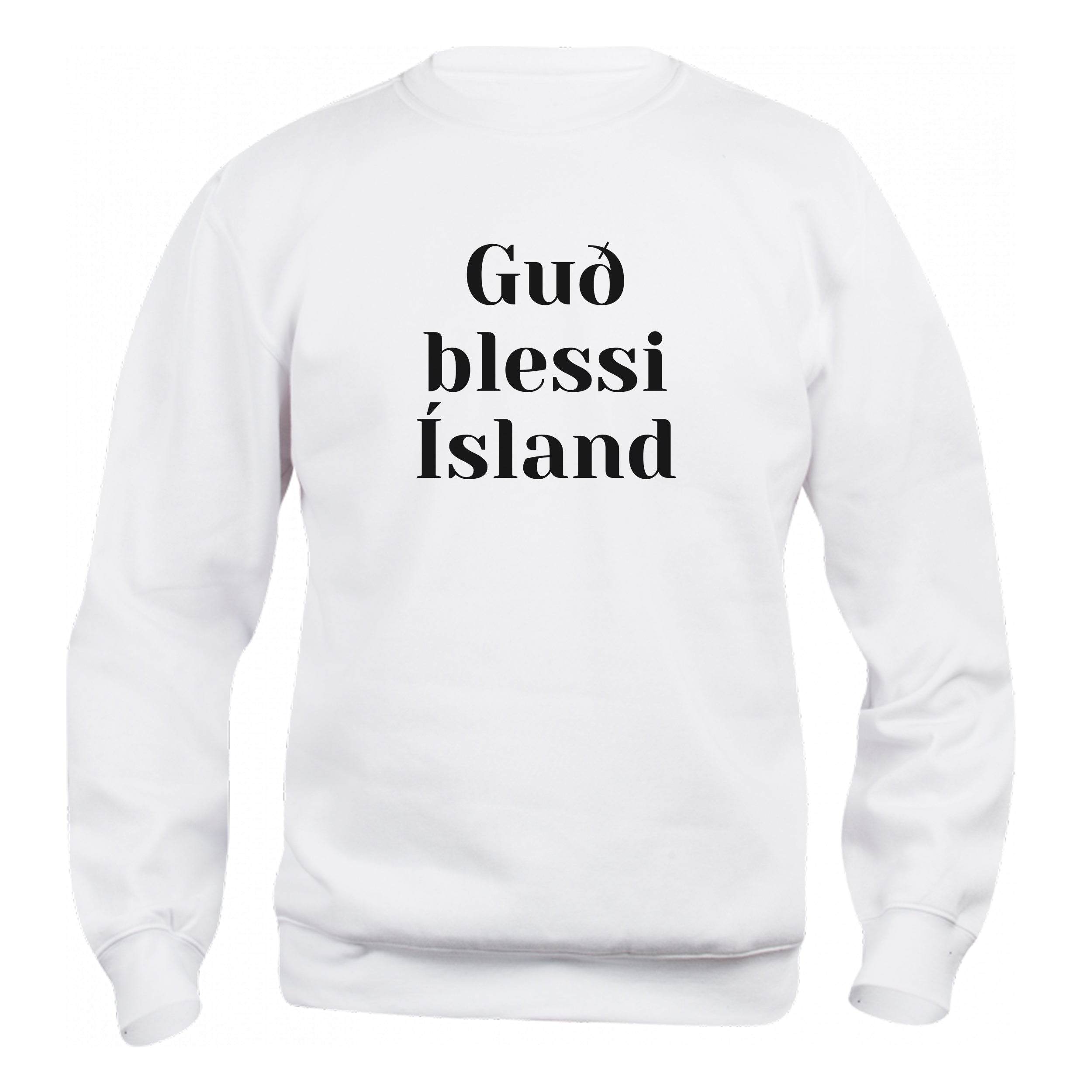 GUÐ BLESSI ÍSLAND - Peysa - Hvít