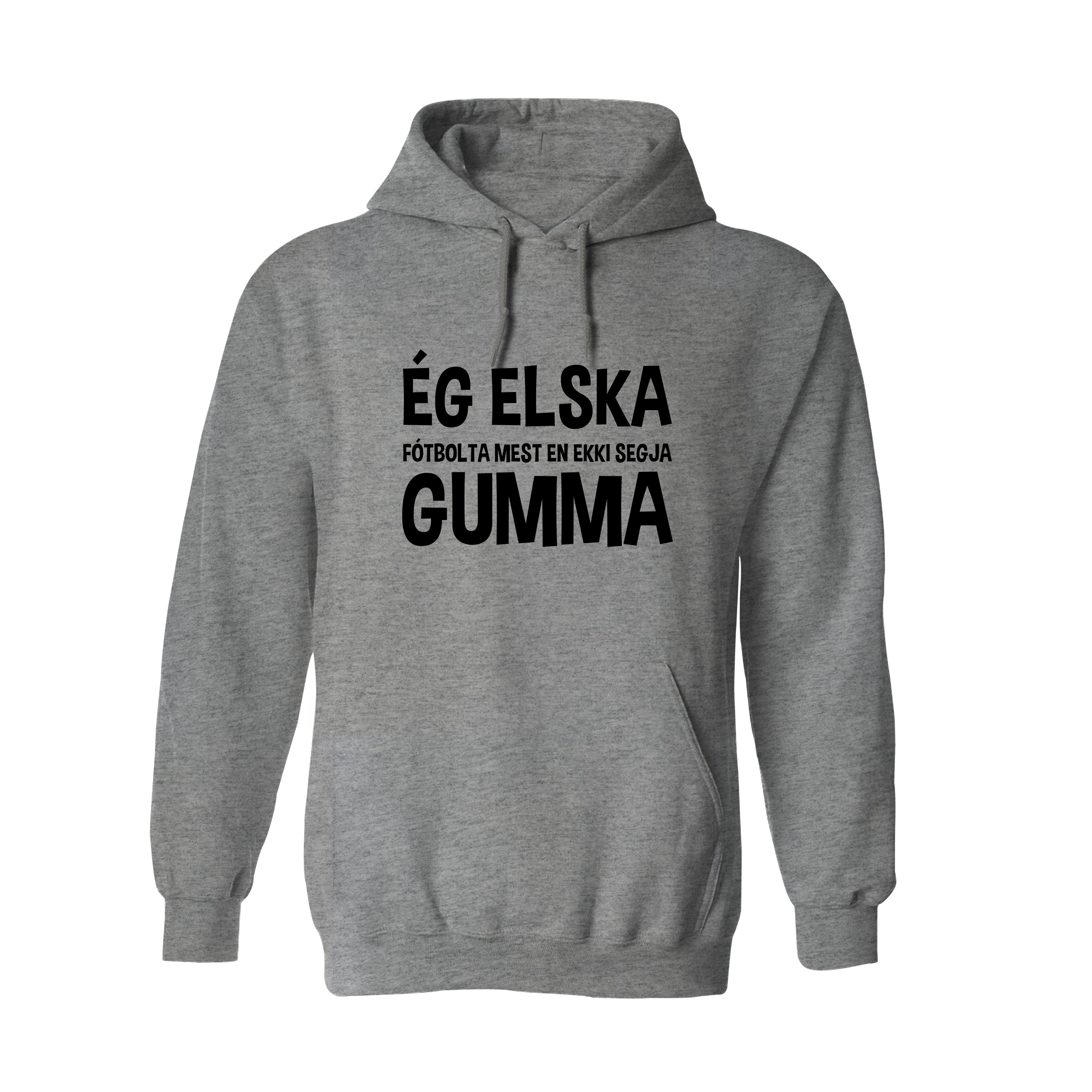 ÉG ELSKA MEST (breytilegur texti) - Hettupeysa - Grá