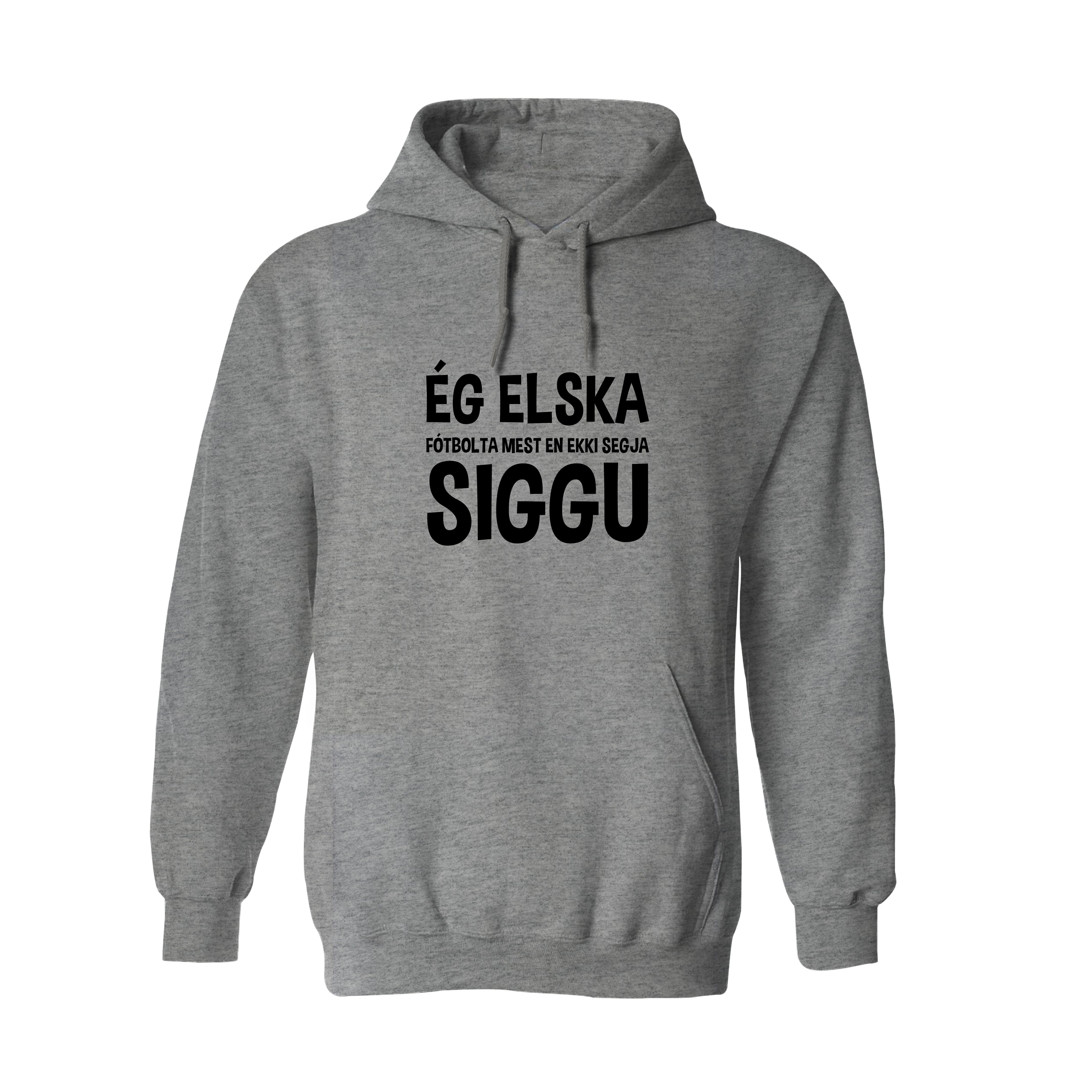 ÉG ELSKA MEST (breytilegur texti) - Hettupeysa - Grá