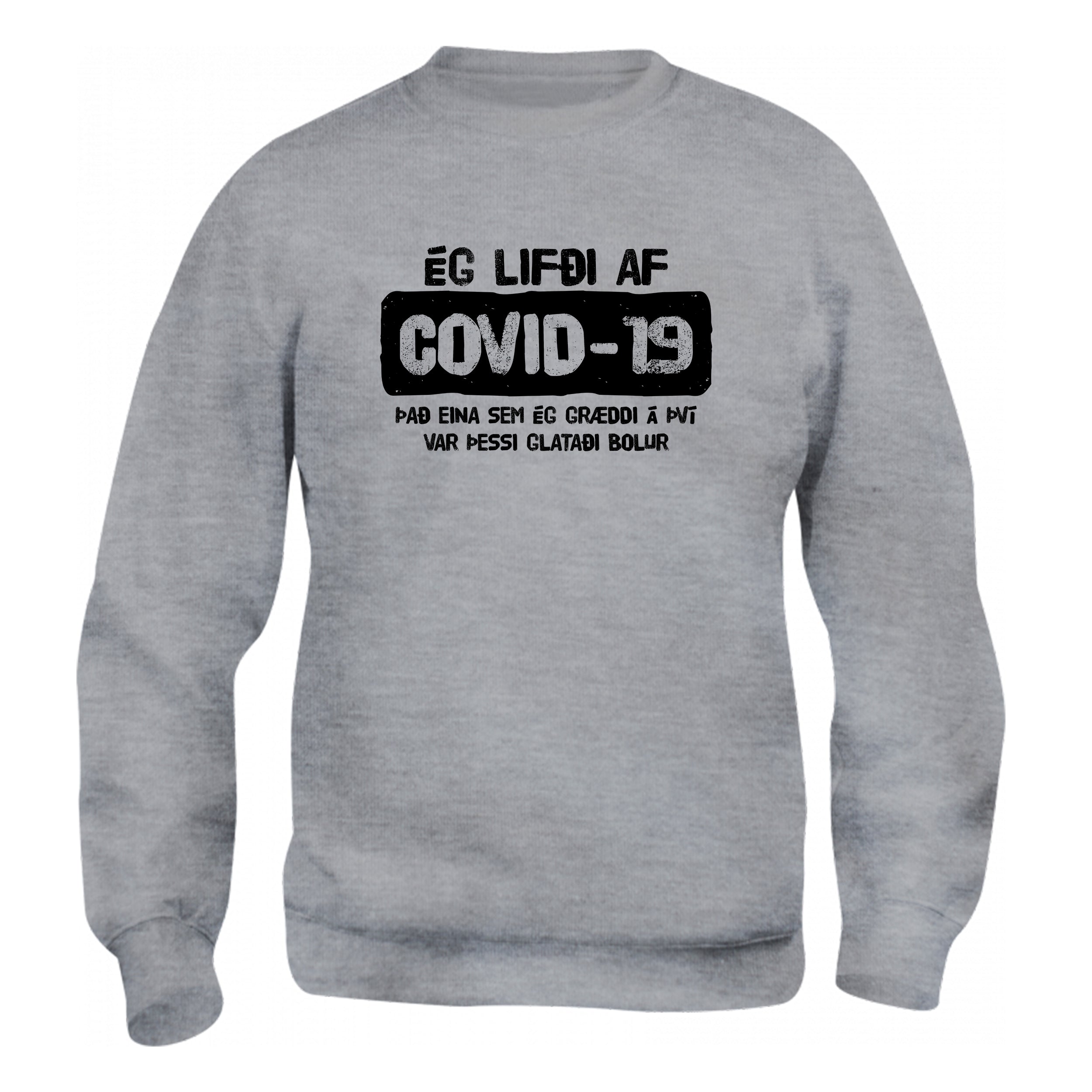 ÉG LIFÐI AF -COVID-19 - Peysa - Grá