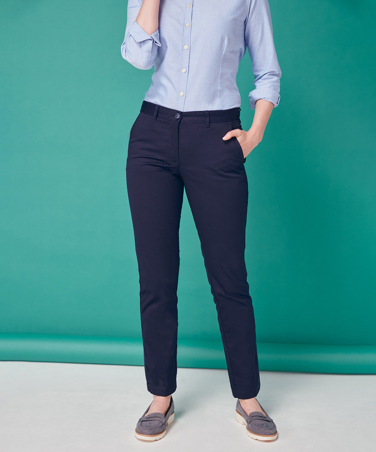 Buxur - Women's 65/35 Flat Fronted Chino Trousers