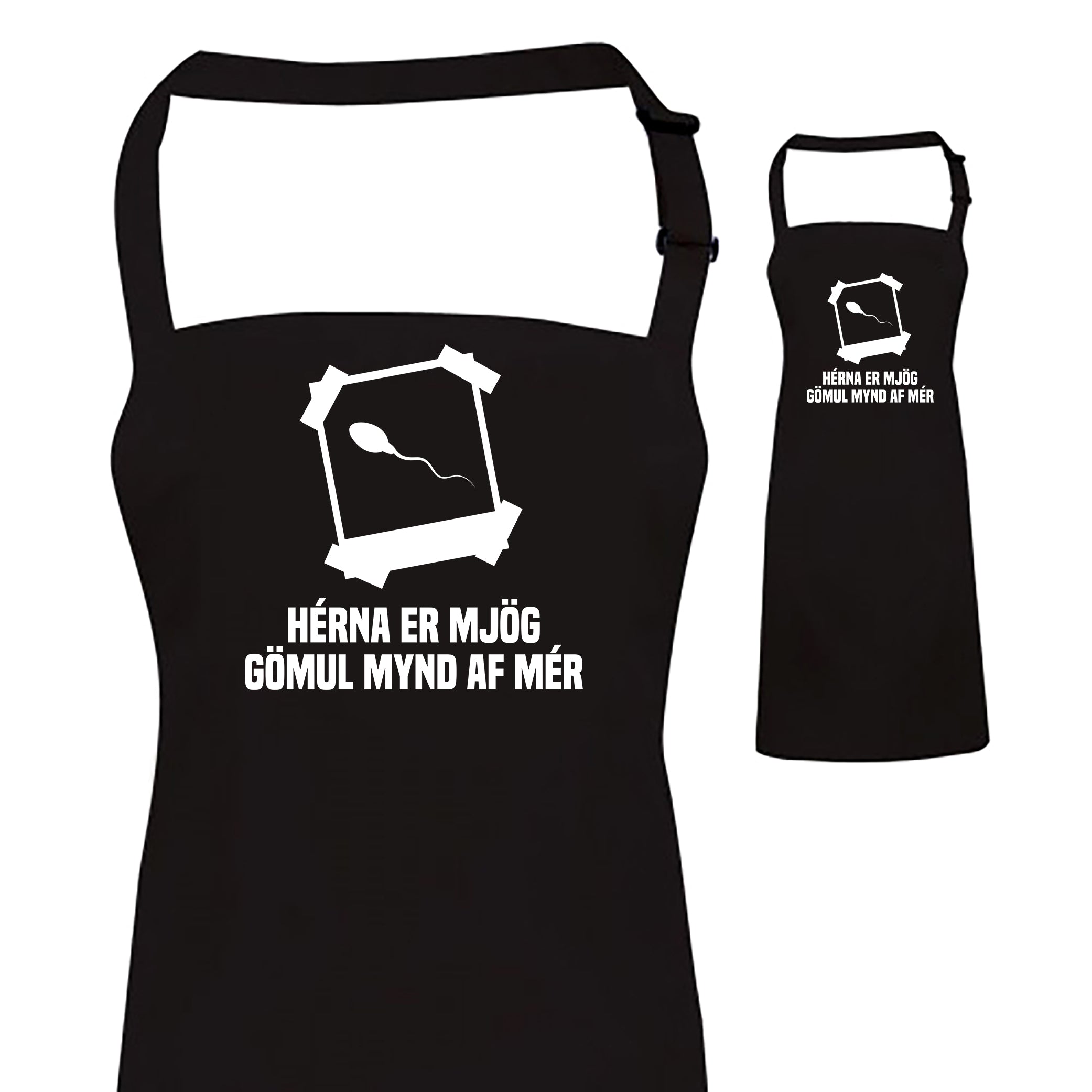 Hérna er mjög gömul mynd af mér - Svunta