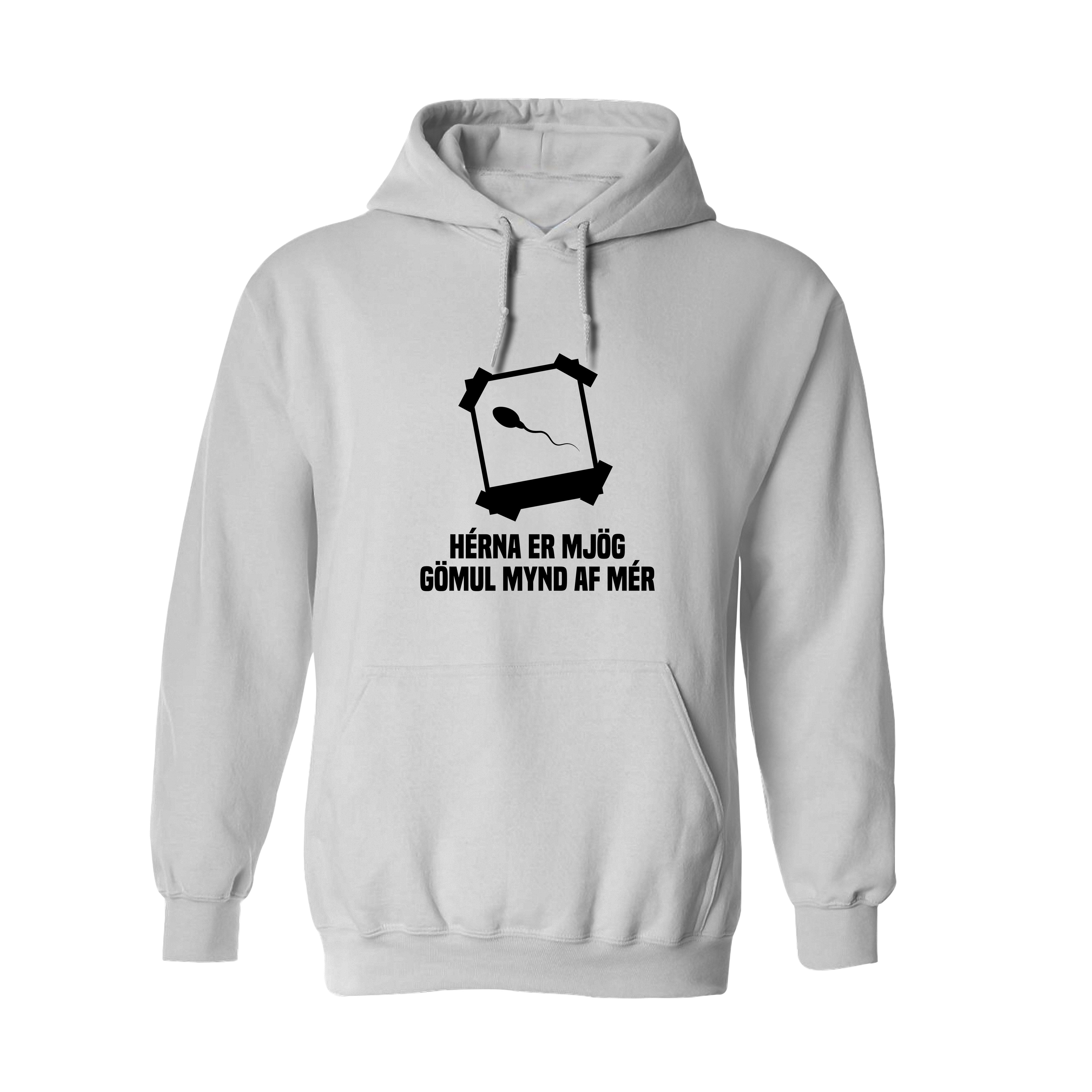 HÉRNA ER MJÖG GÖMUL MYND AF MÉR - Hettupeysa - Hvít
