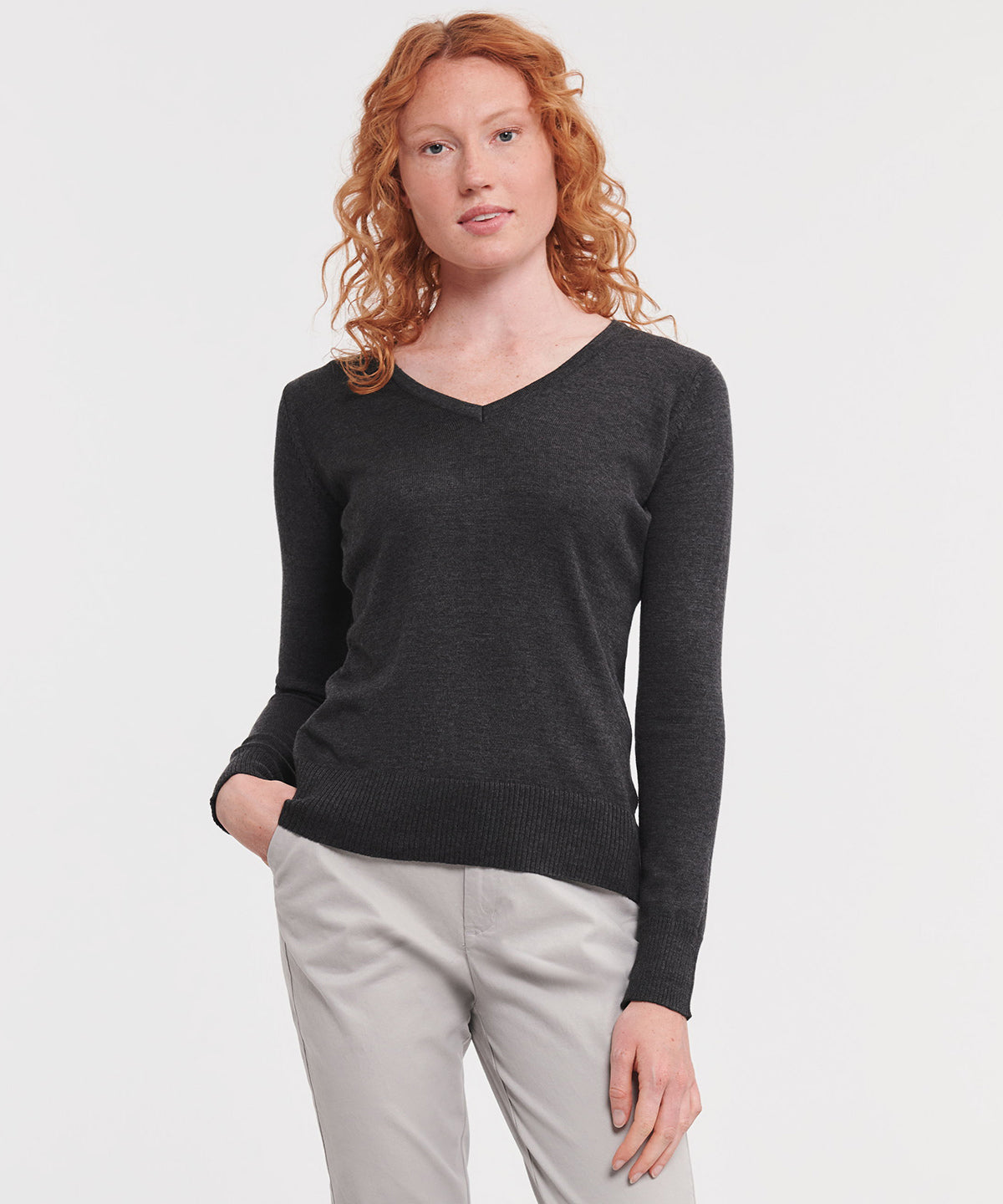 Prjónaðar peysur - Women's V-neck Knitted Sweater