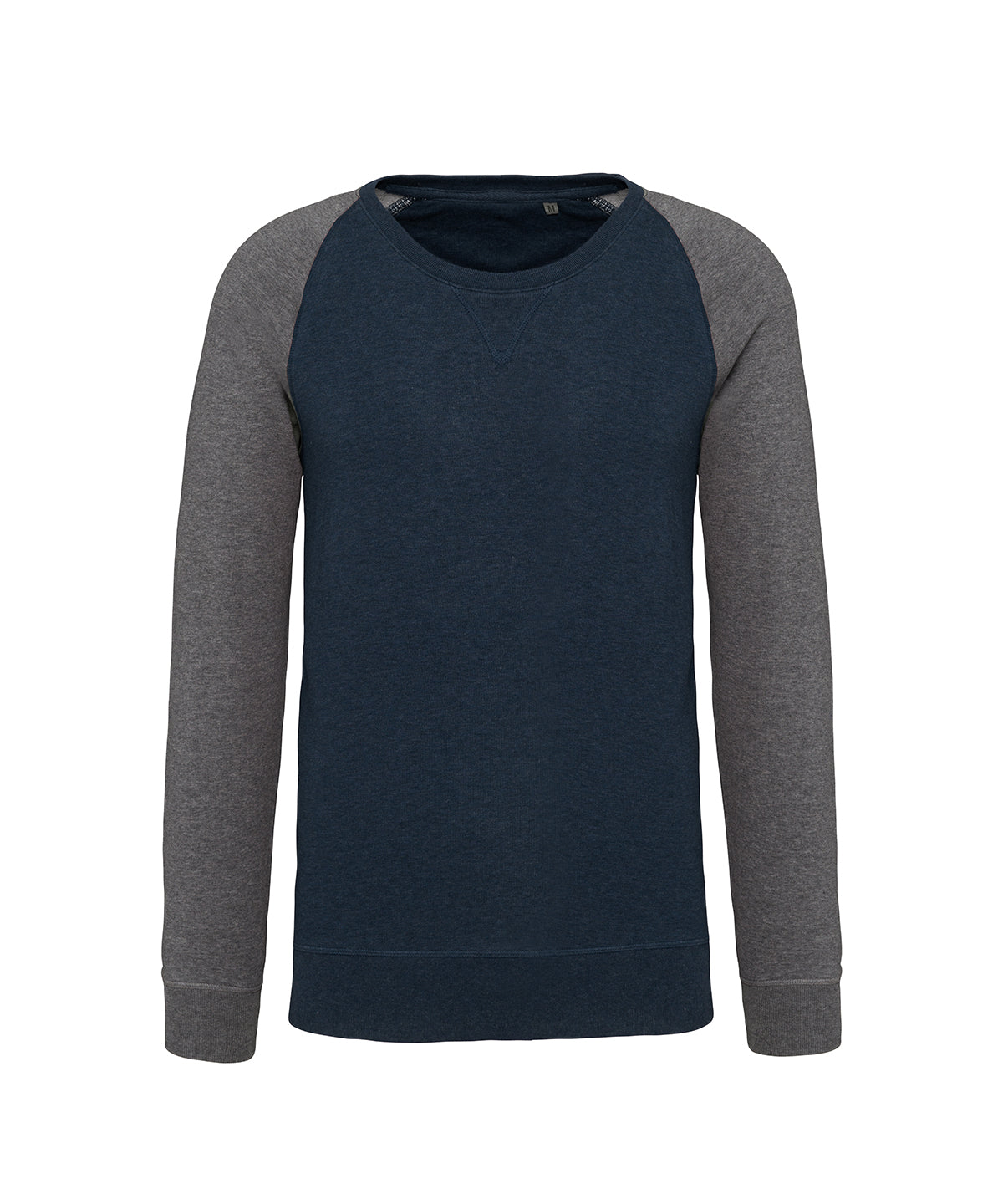 Háskólapeysur - Men's Two-tone Organic Crew Neck Raglan Sleeve Sweatshirt