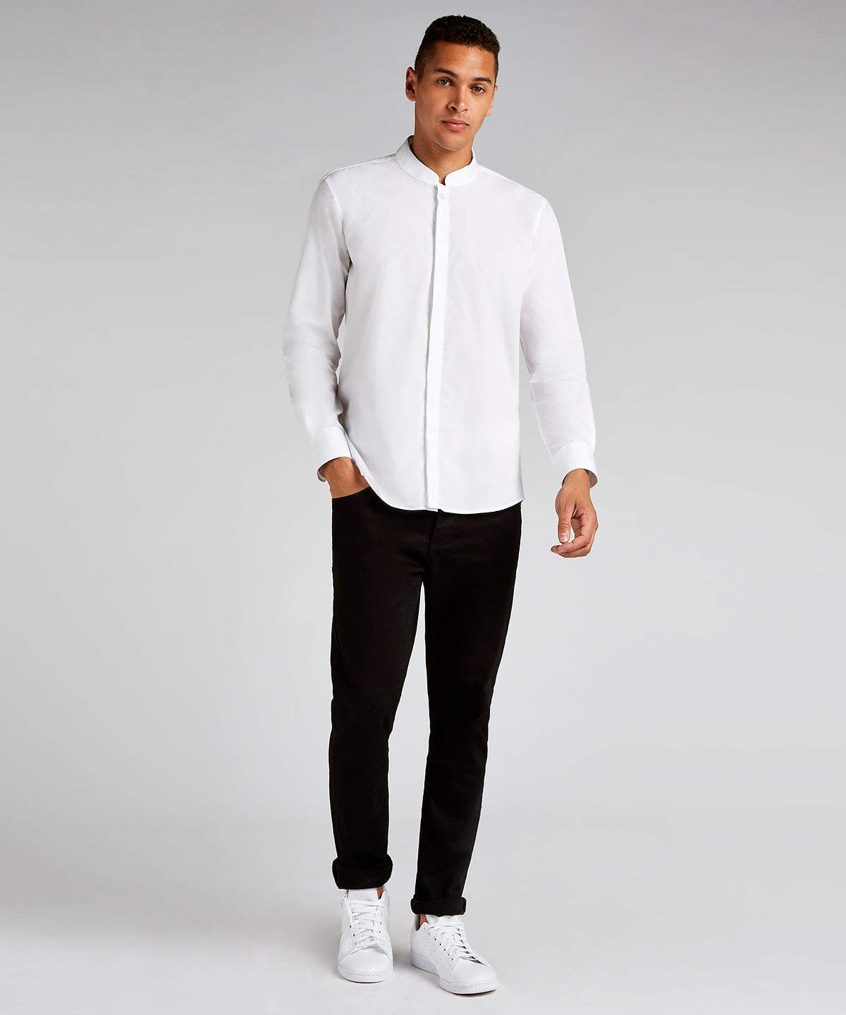 Bolir - Mandarin Collar Shirt Long-sleeved (tailored Fit)