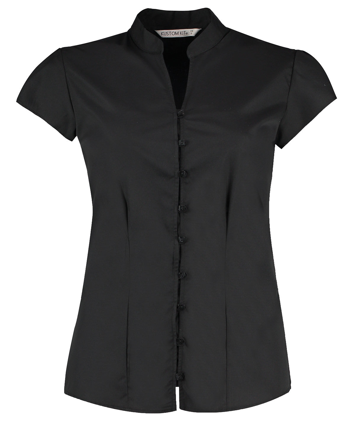 Blússur - Women's Continental Blouse Mandarin Collar Cap Sleeve (tailored Fit)
