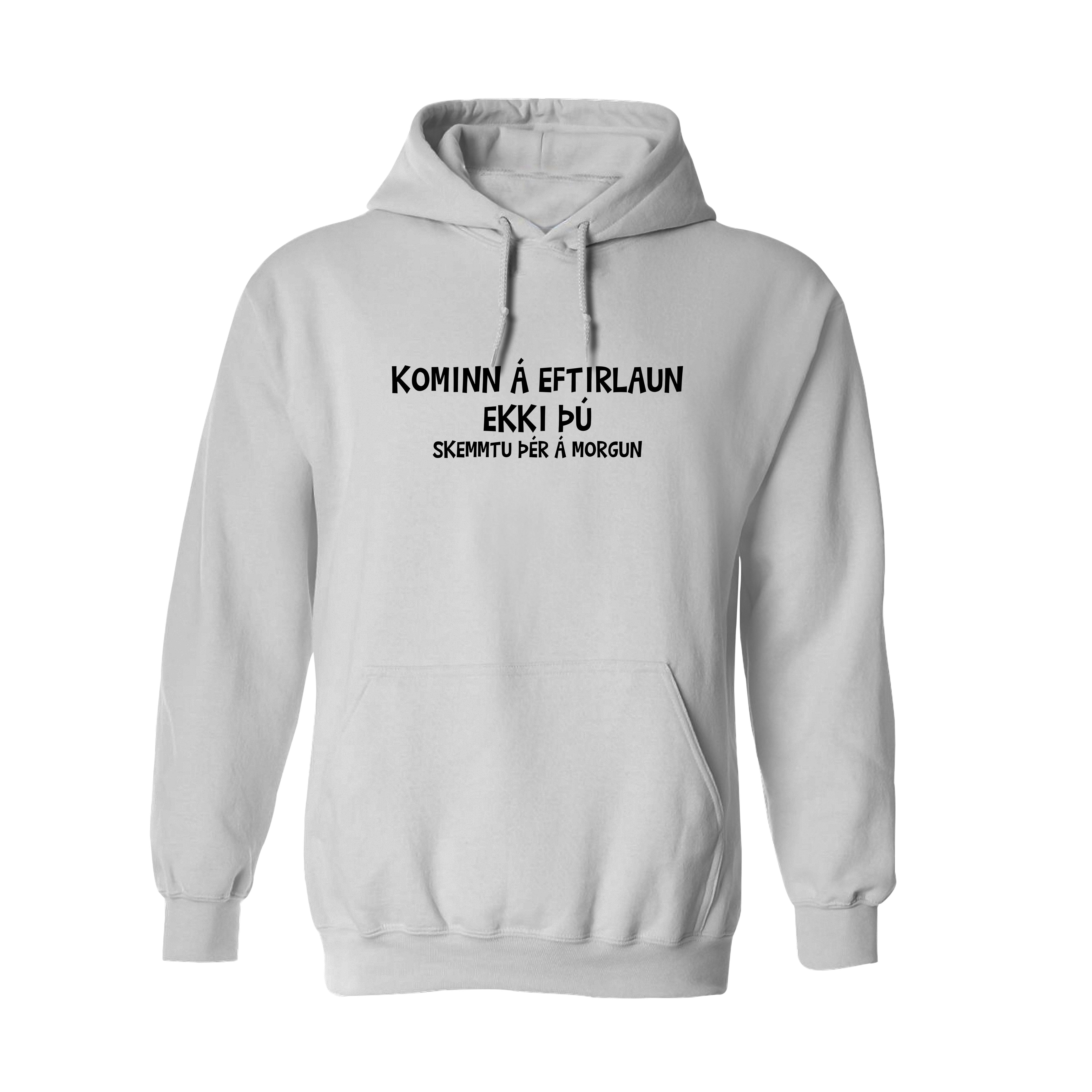 KOMINN Á EFTIRLAUN - Hettupeysa - Hvít