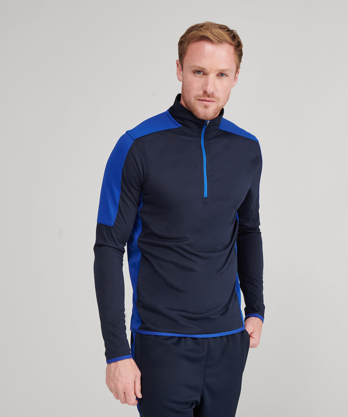 Íþróttatoppar - ¼ Zip Mid-layer With Contrast Panelling
