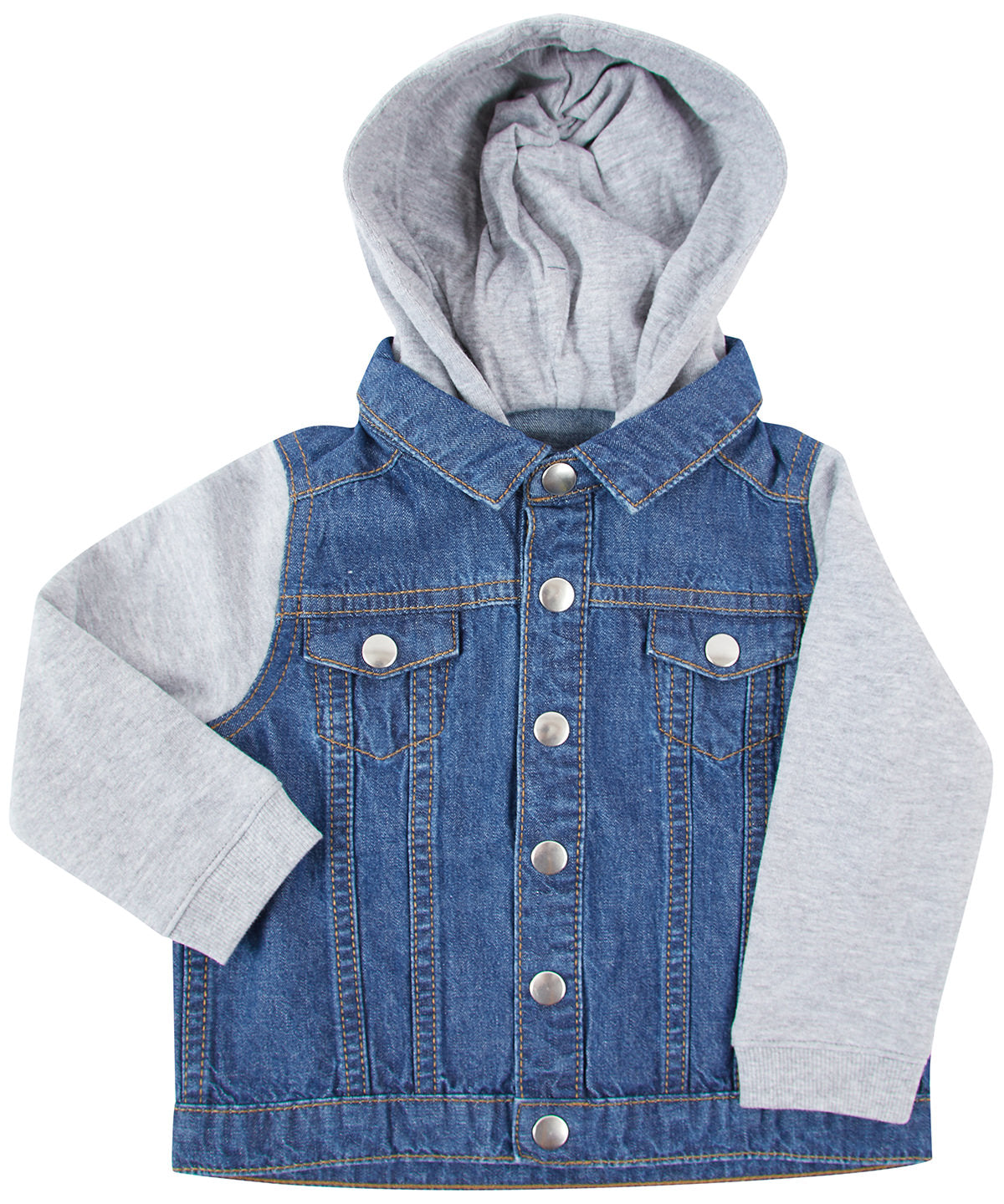 Jakkar - Denim Jacket With Fleece Hood And Sleeves