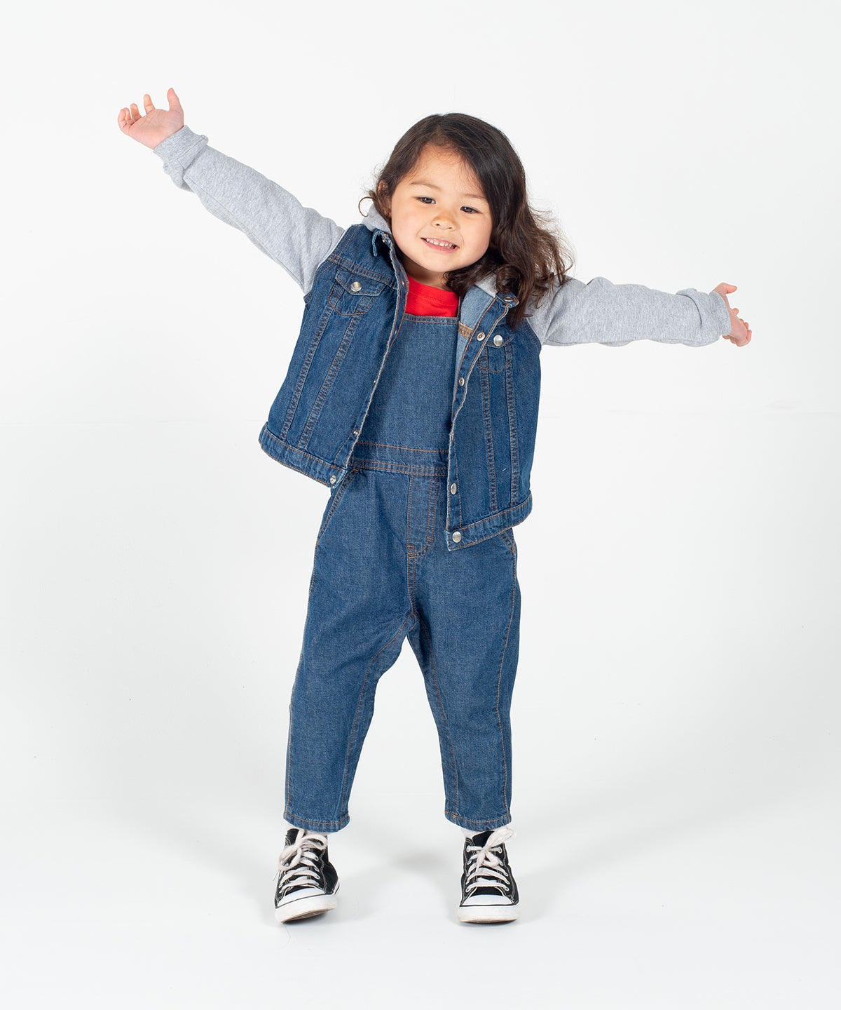 Jakkar - Denim Jacket With Fleece Hood And Sleeves