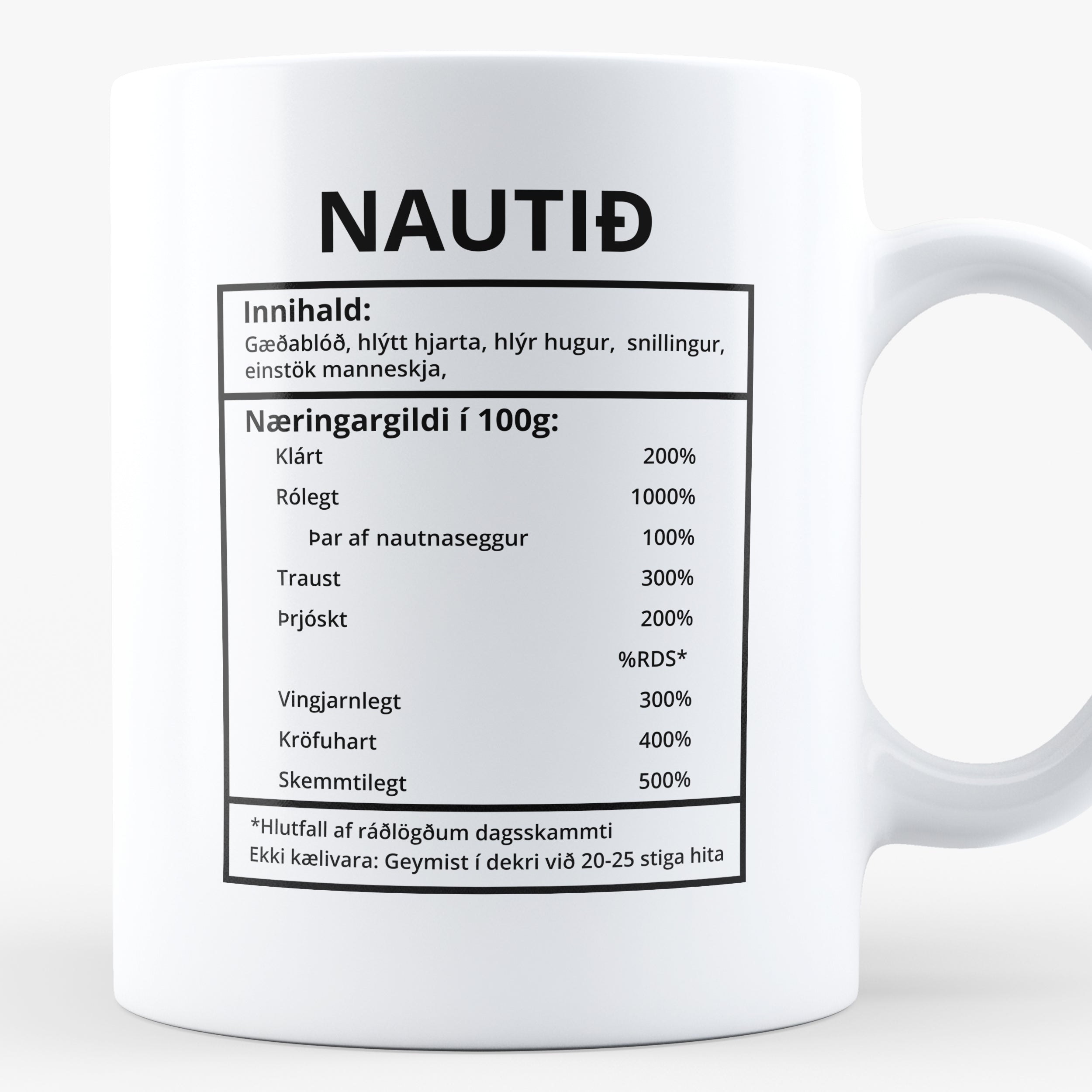 Nautið innihaldslýsing - Bolli