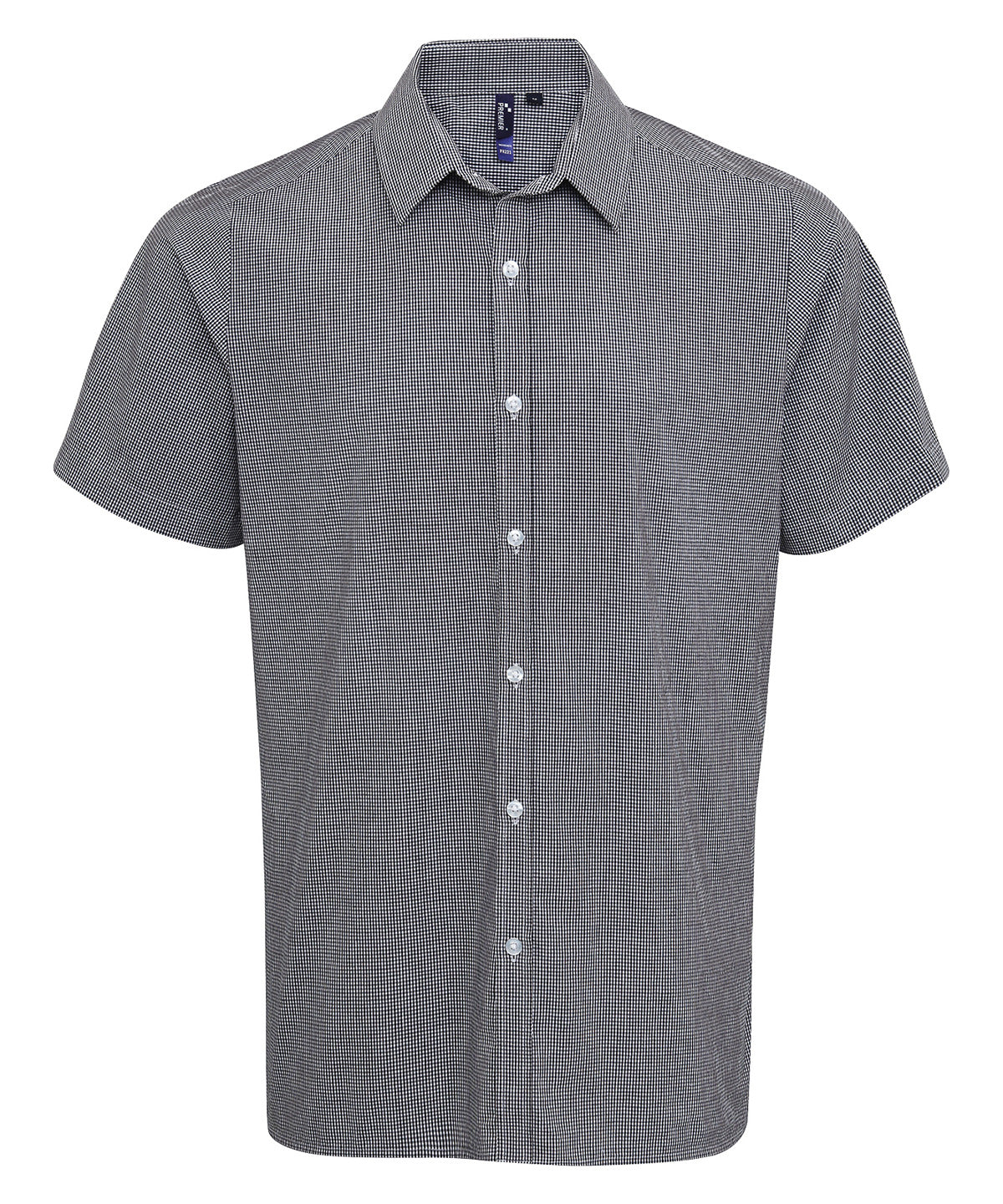 Bolir - Microcheck (Gingham) Short Sleeve Cotton Shirt