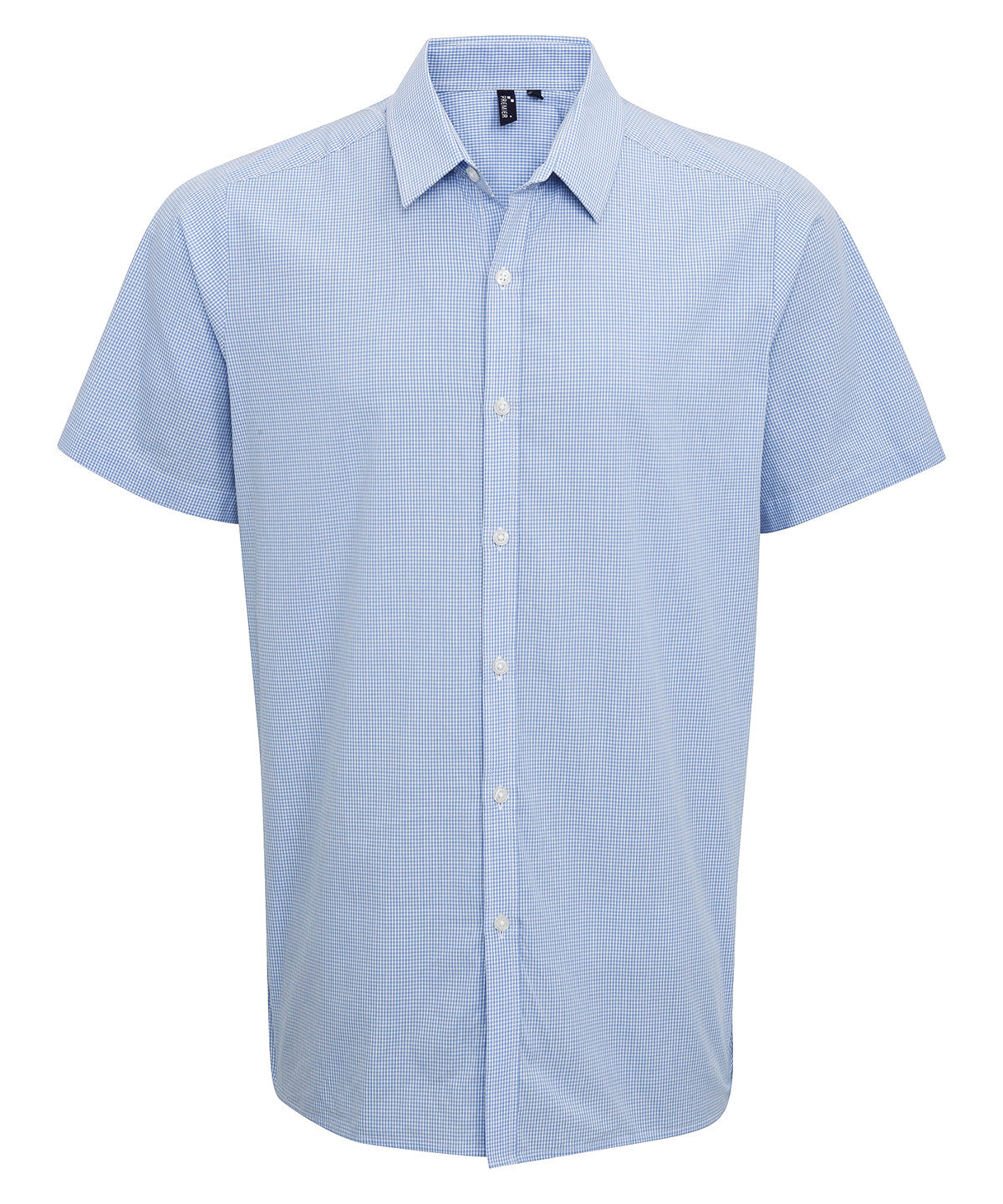 Bolir - Microcheck (Gingham) Short Sleeve Cotton Shirt