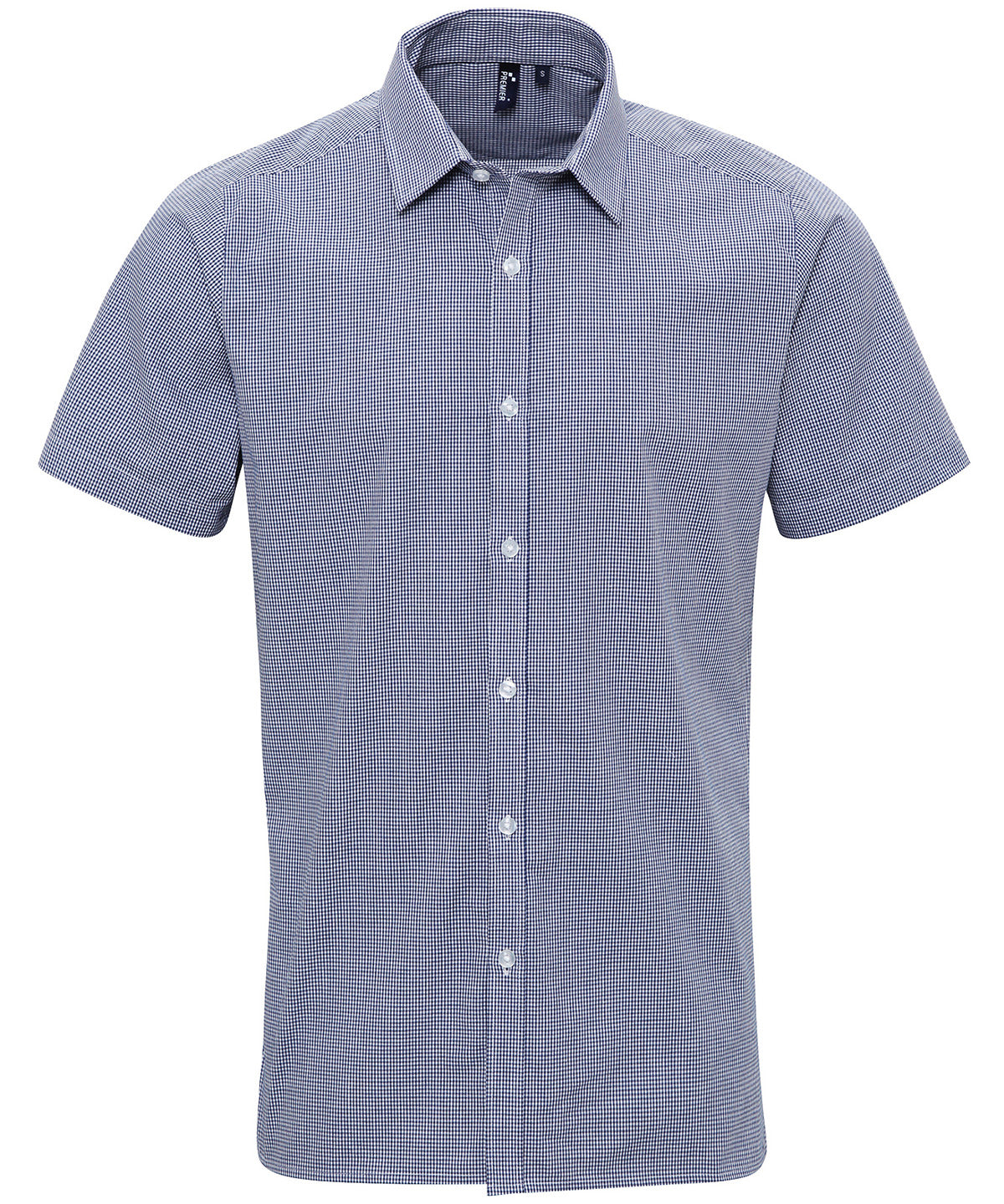 Bolir - Microcheck (Gingham) Short Sleeve Cotton Shirt