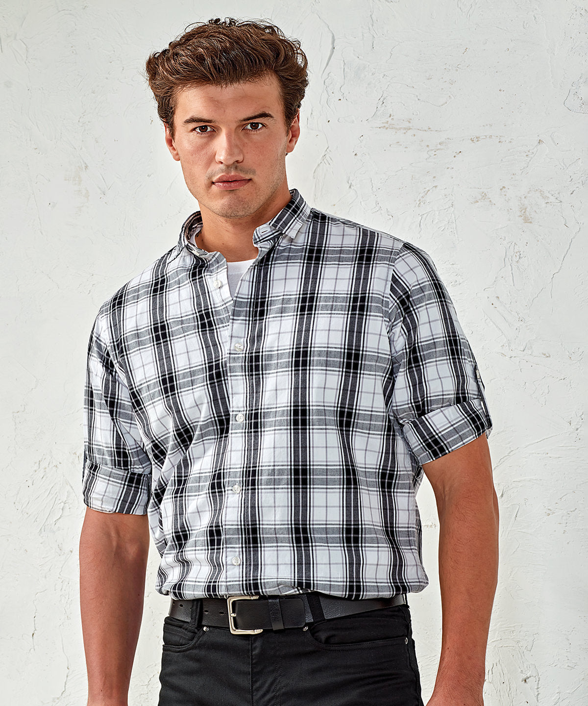 Bolir - Ginmill Check Cotton Long Sleeve Shirt