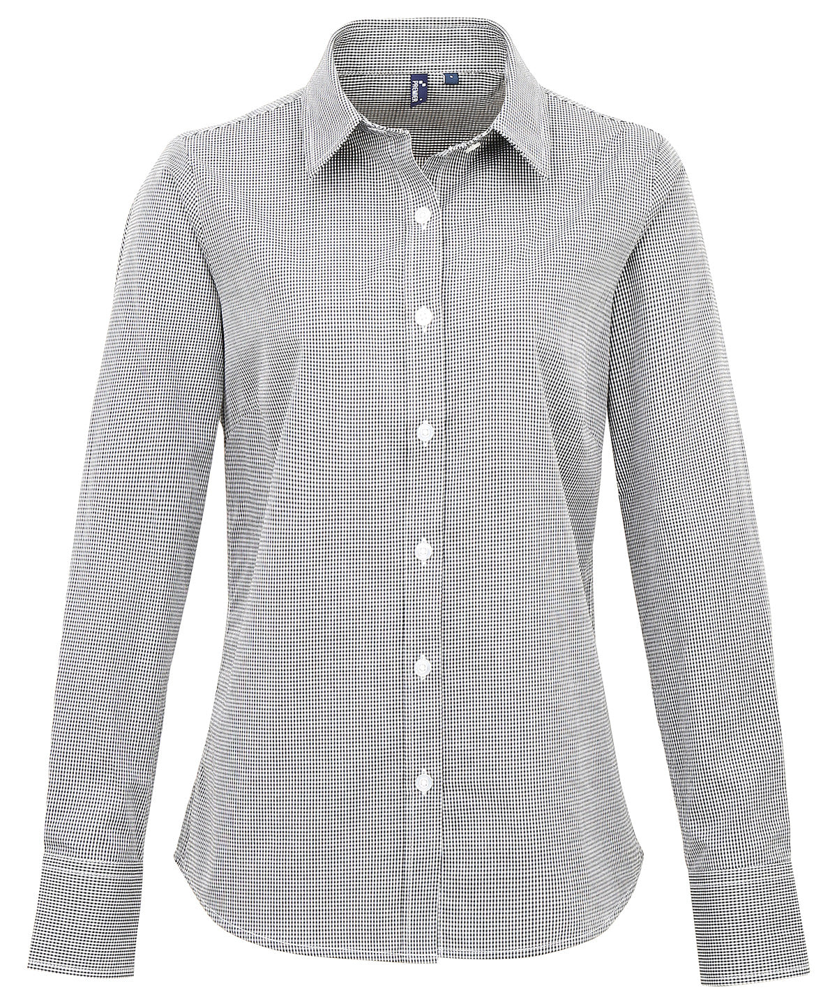 Bolir - Women's Microcheck (Gingham) Long Sleeve Cotton Shirt