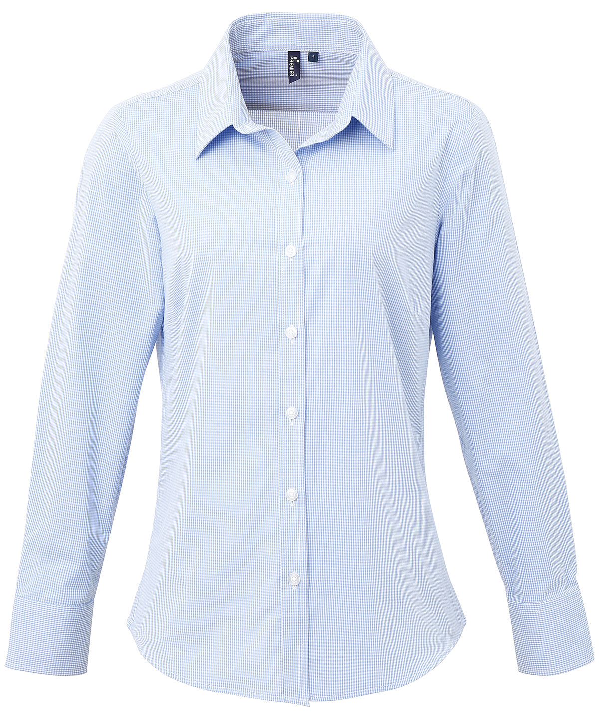 Bolir - Women's Microcheck (Gingham) Long Sleeve Cotton Shirt
