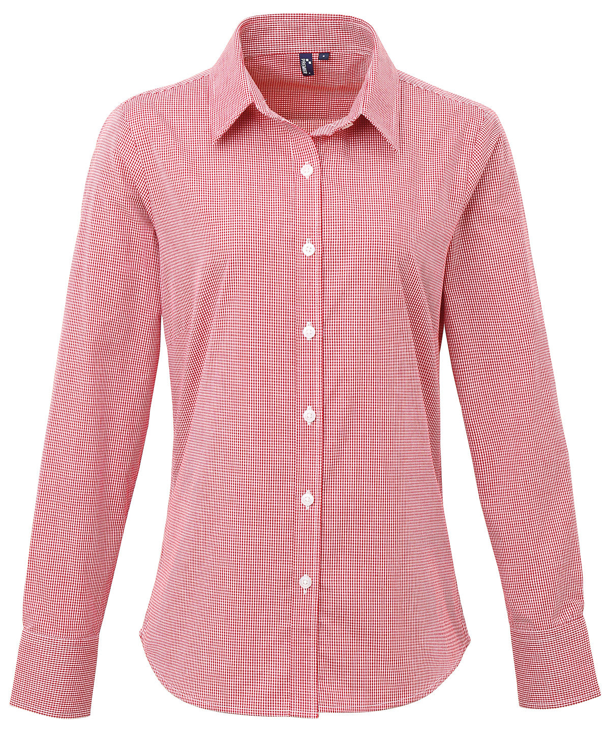 Bolir - Women's Microcheck (Gingham) Long Sleeve Cotton Shirt