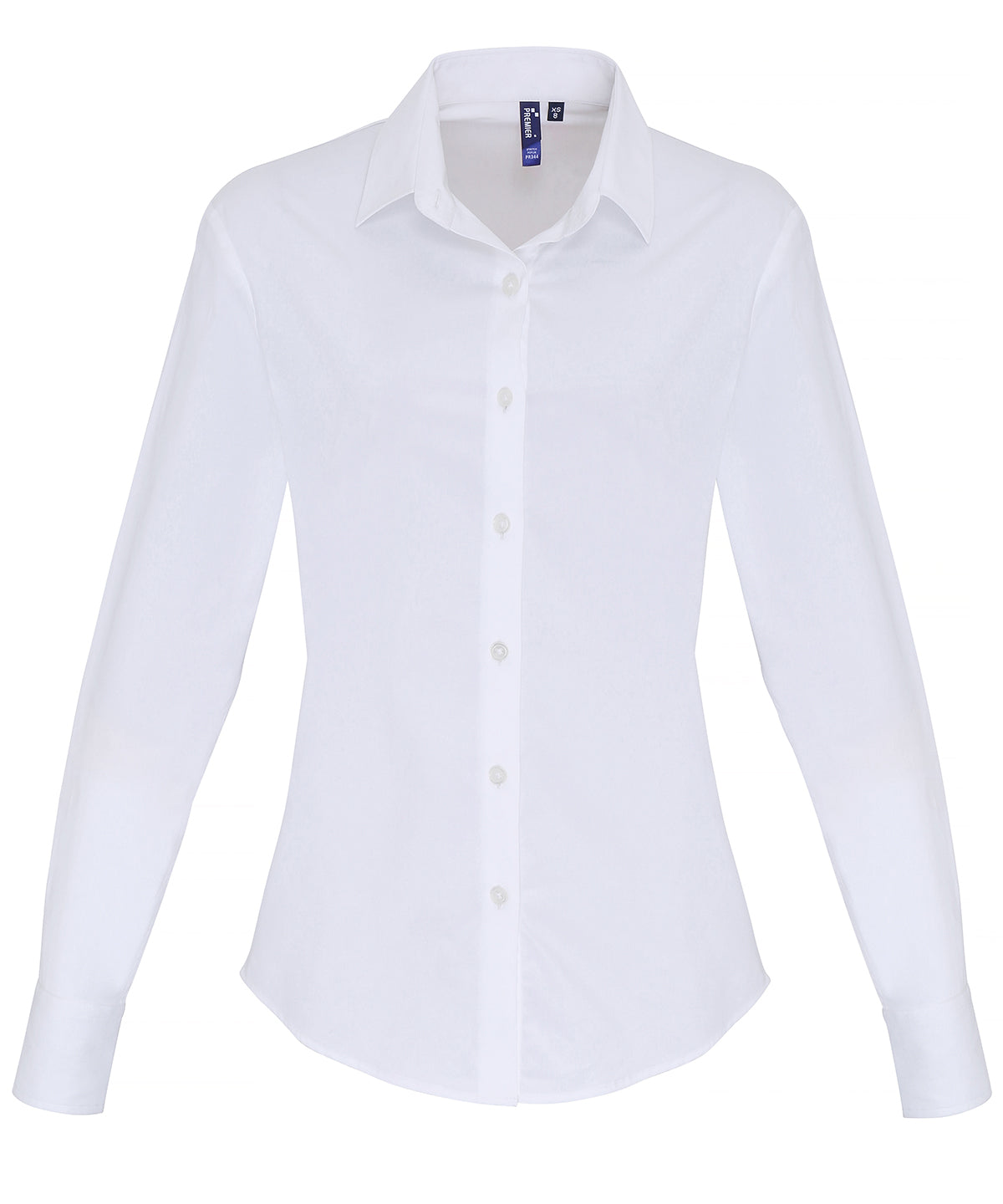 Blússur - Women's Stretch Fit Cotton Poplin Long Sleeve Blouse