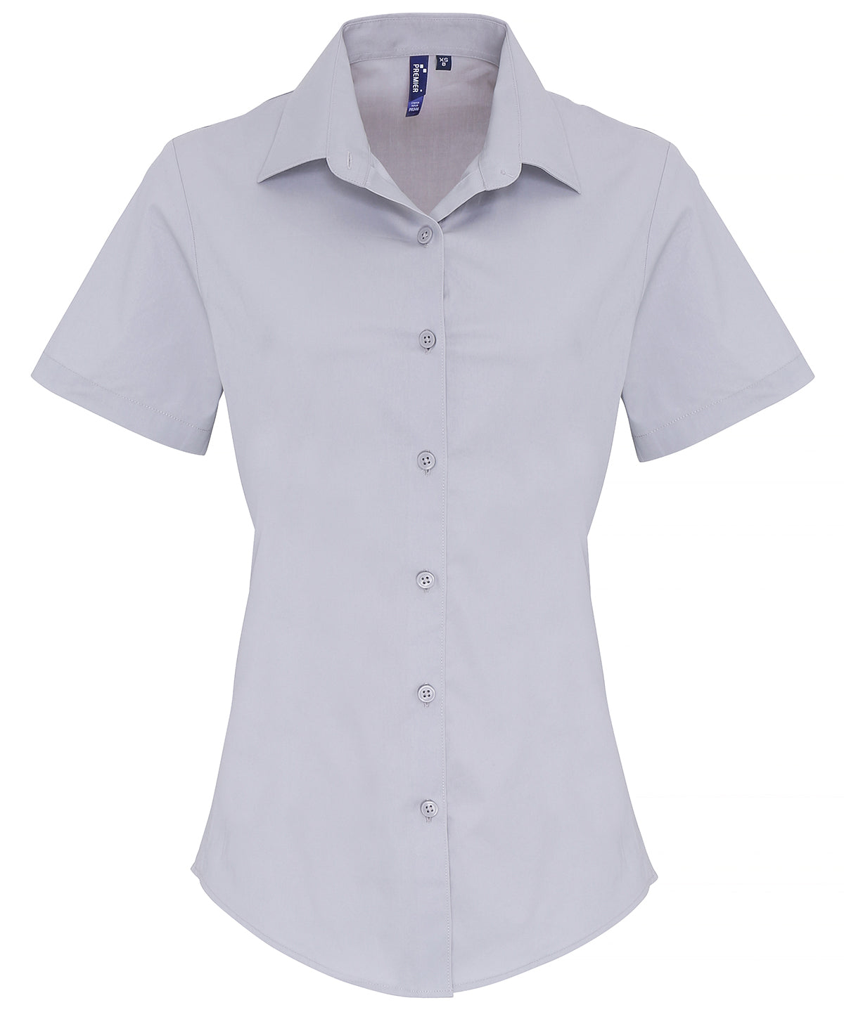 Blússur - Women's Stretch Fit Cotton Poplin Short Sleeve Blouse