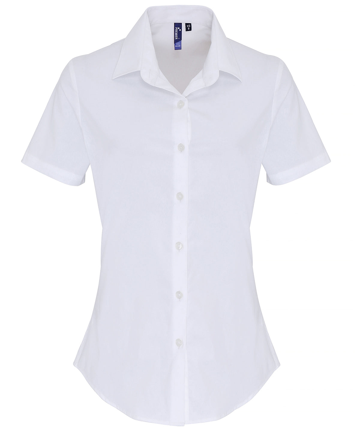 Blússur - Women's Stretch Fit Cotton Poplin Short Sleeve Blouse