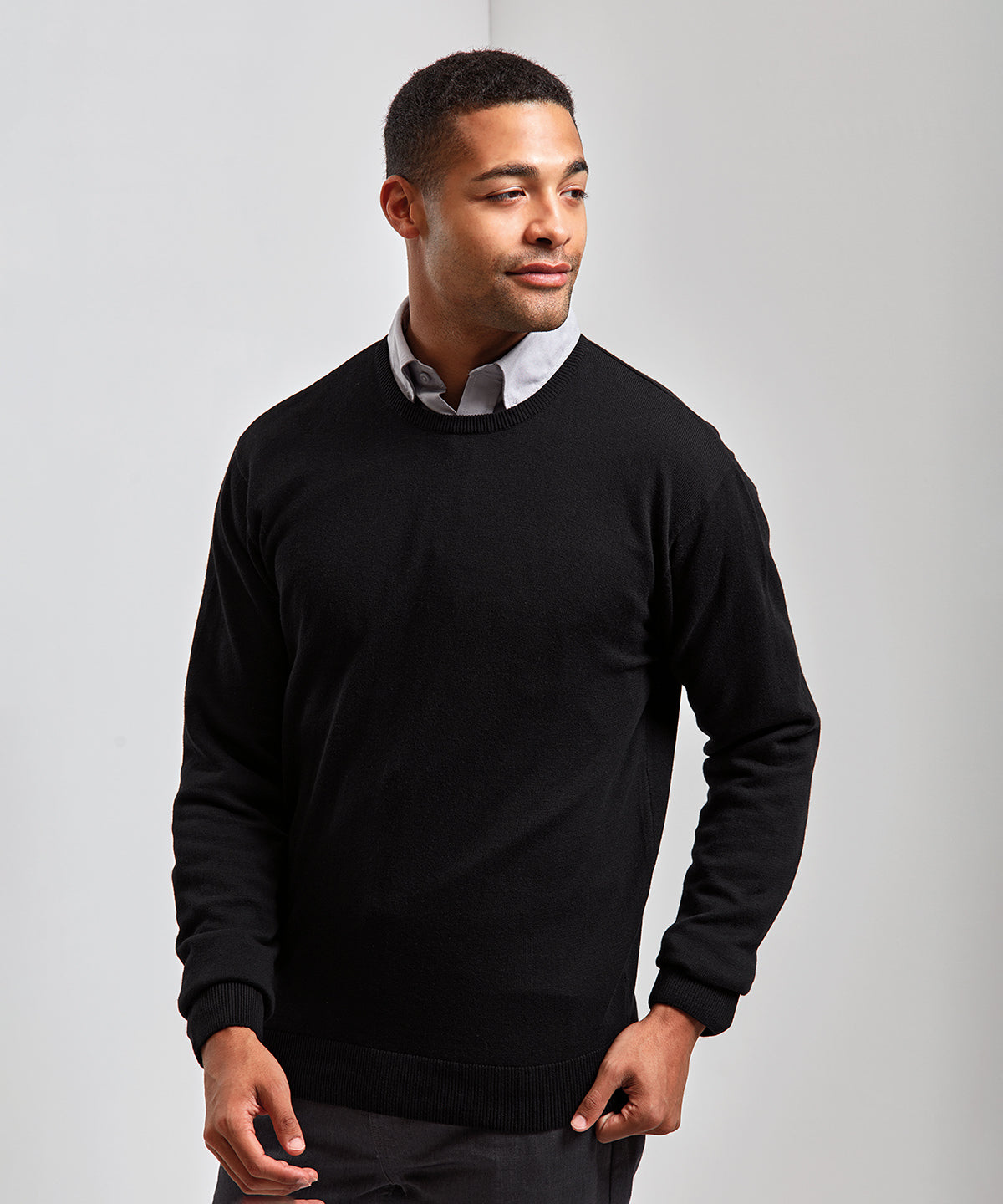 Prjónaðar peysur - Crew Neck Cotton-rich Knitted Sweater