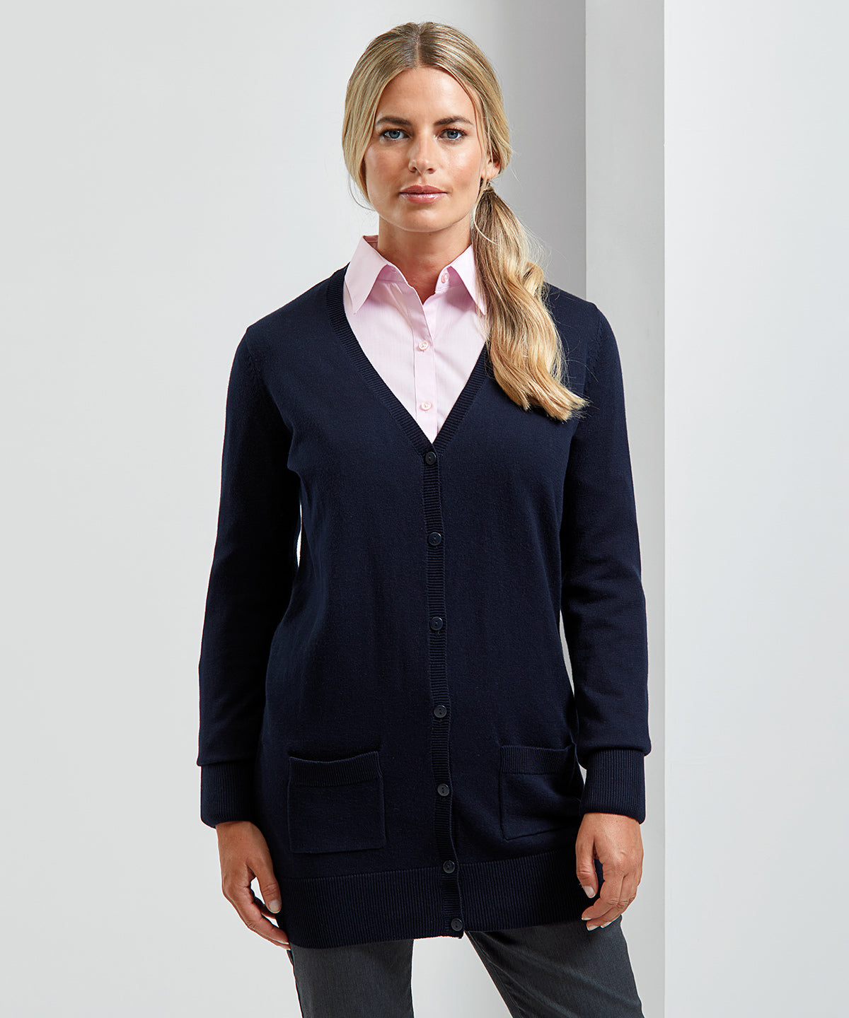 Cardigans - Women's Longline Knitted Cardigan