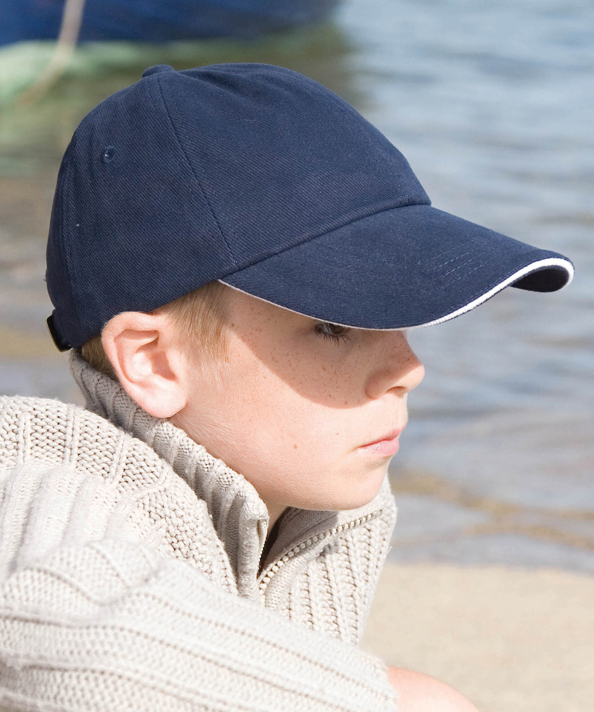 Húfur - Junior Low-profile Heavy Brushed Cotton Cap With Sandwich Peak