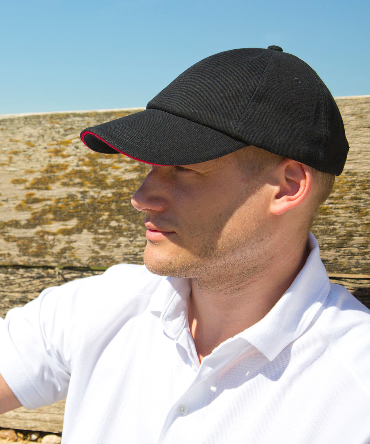 Húfur - Low-profile Heavy Brushed Cotton Cap With Sandwich Peak