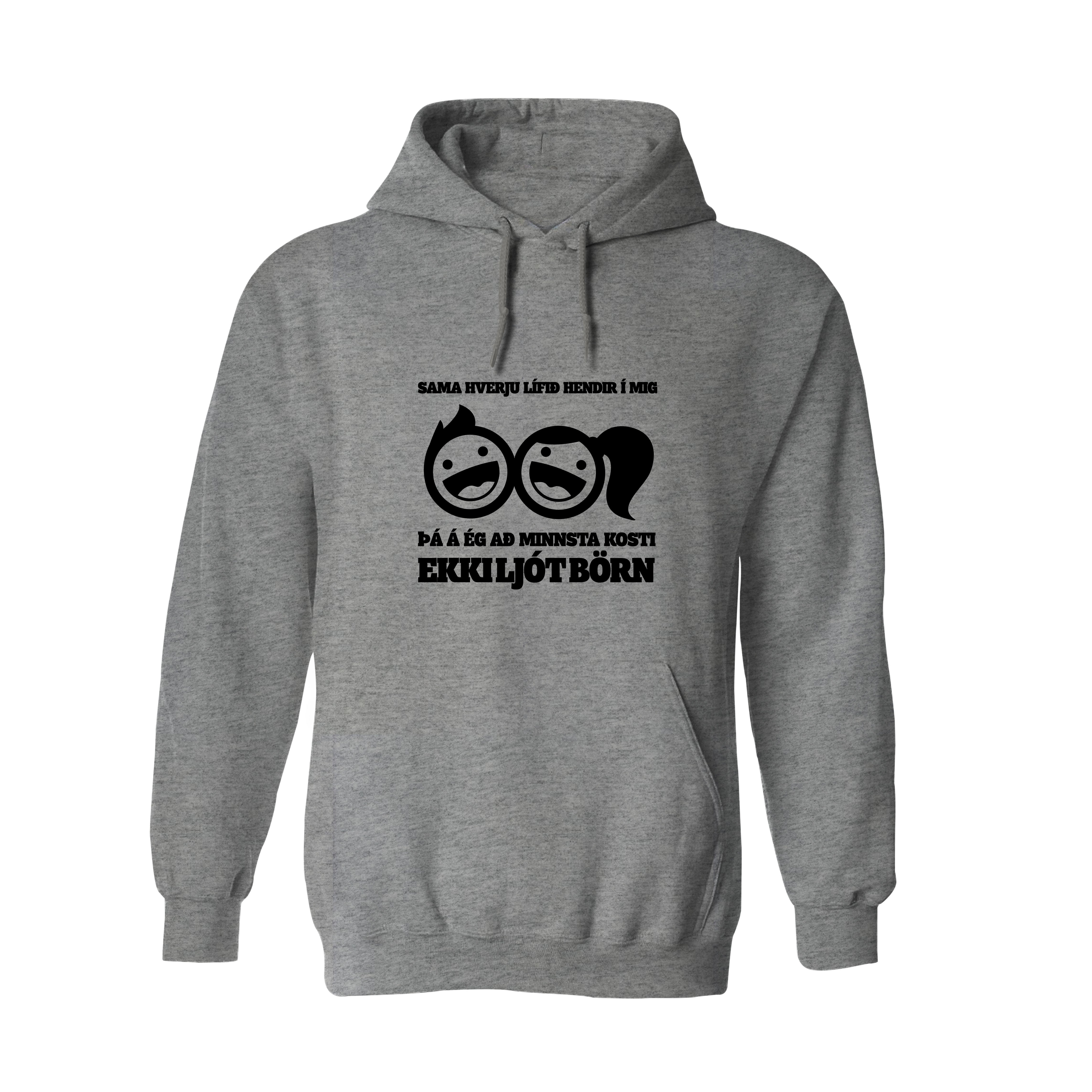 SAMA HVERJU LÍFIÐ HENDIR Í MIG - Hettupeysa - Grá