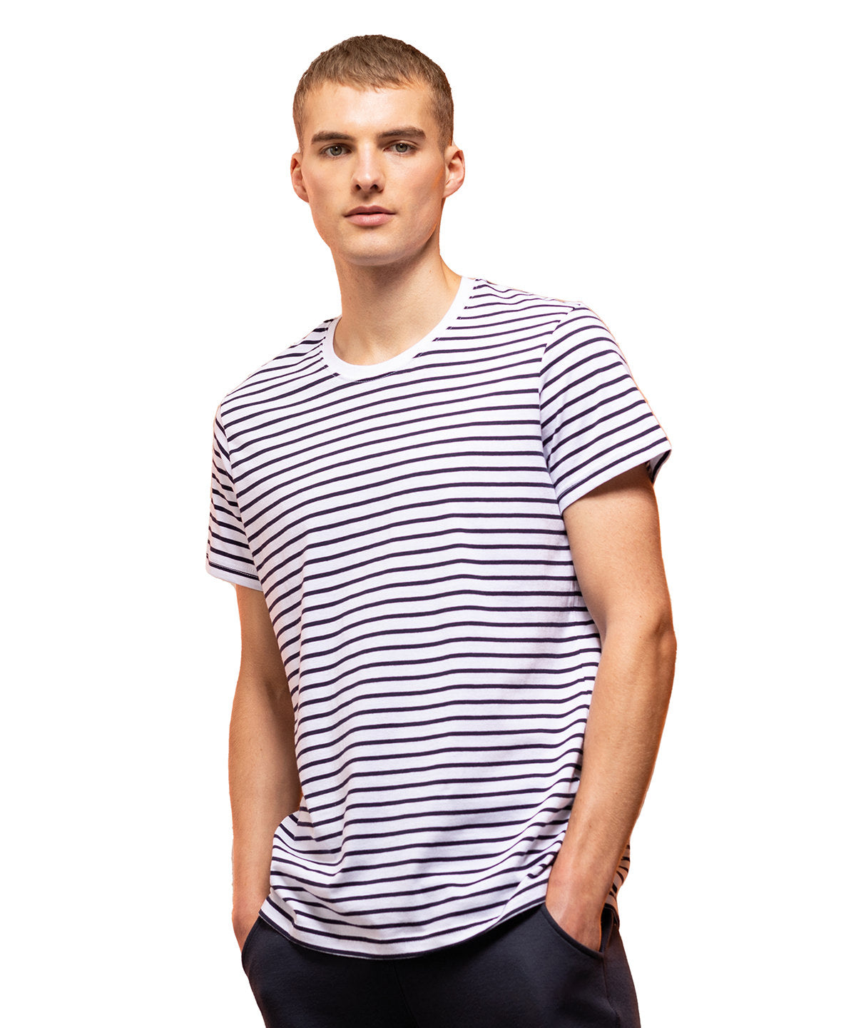 Stuttermabolir - Unisex Striped T