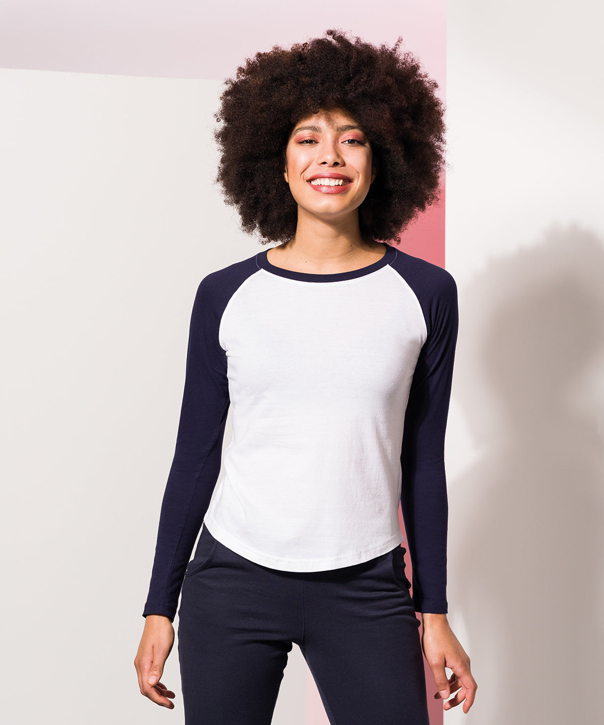 Stuttermabolir - Women's Long Sleeve Baseball T-shirt
