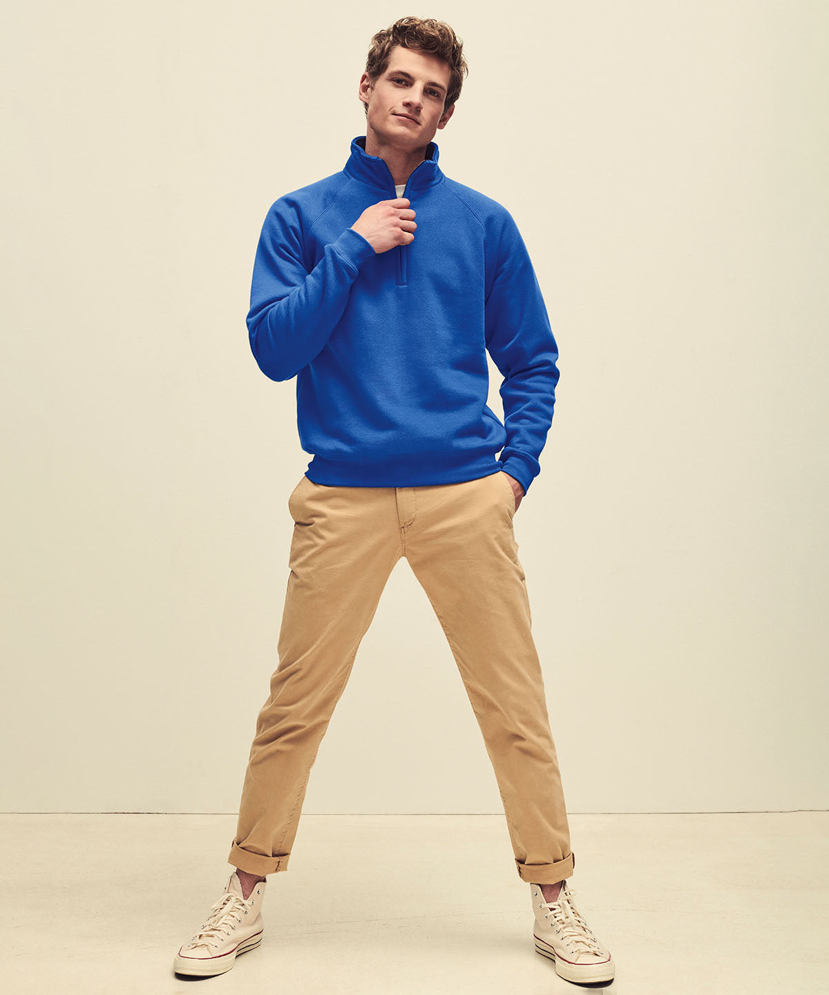 Háskólapeysur - Premium 70/30 Zip-neck Sweatshirt