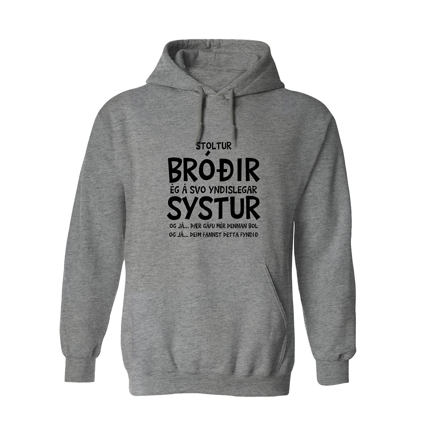 STOLTUR - BRÓÐIR - Hettupeysa - Grá