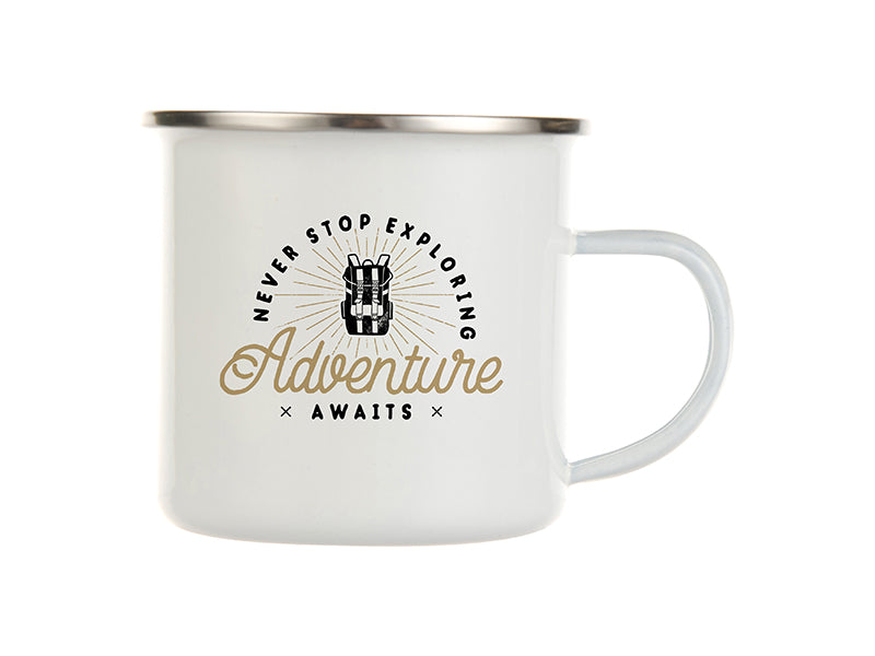 Stál bolli hvítur 360ml - Hannaðu þinn eiginn