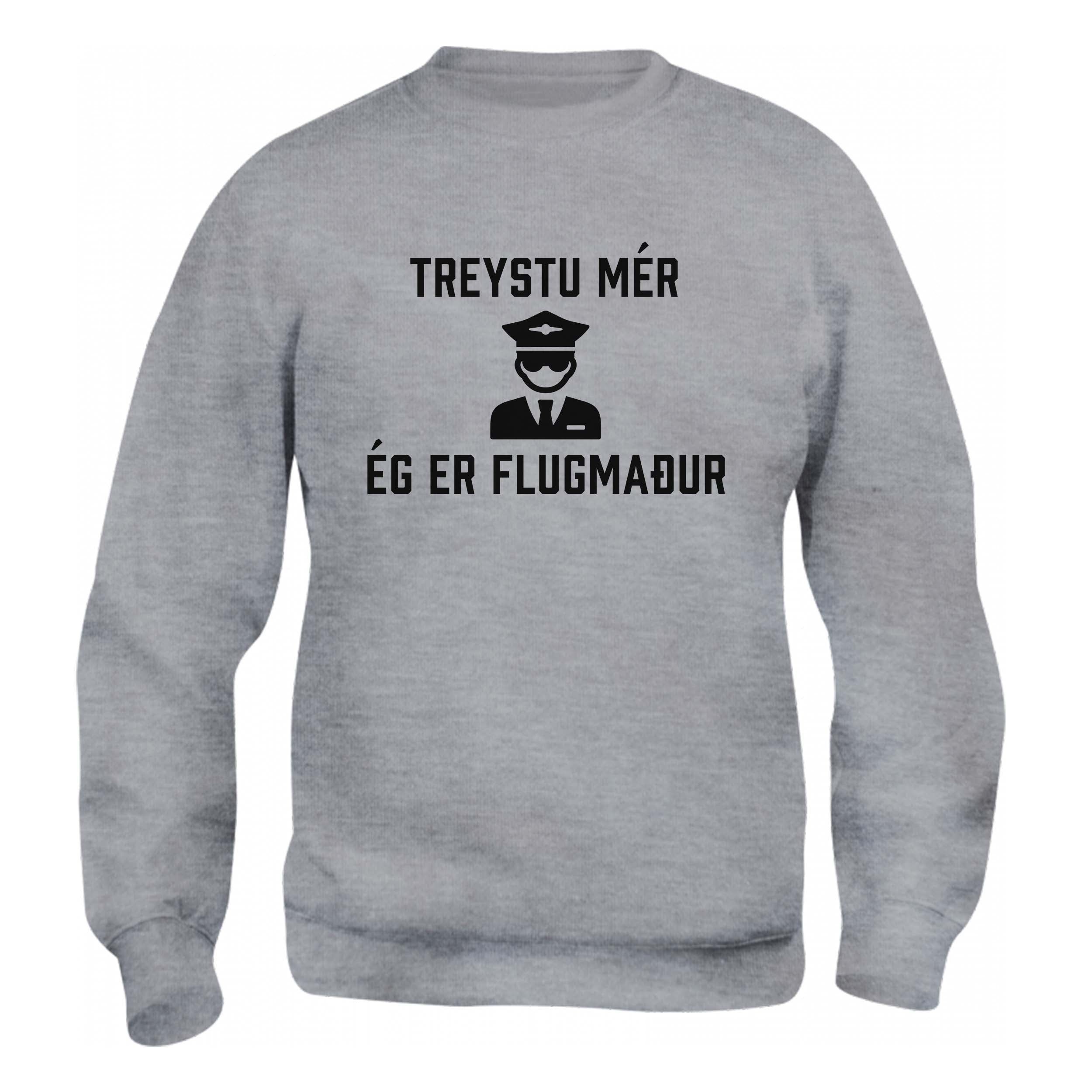 TREYSTU MÉR... ÉG ER FLUGMAÐUR - Peysa - Grá
