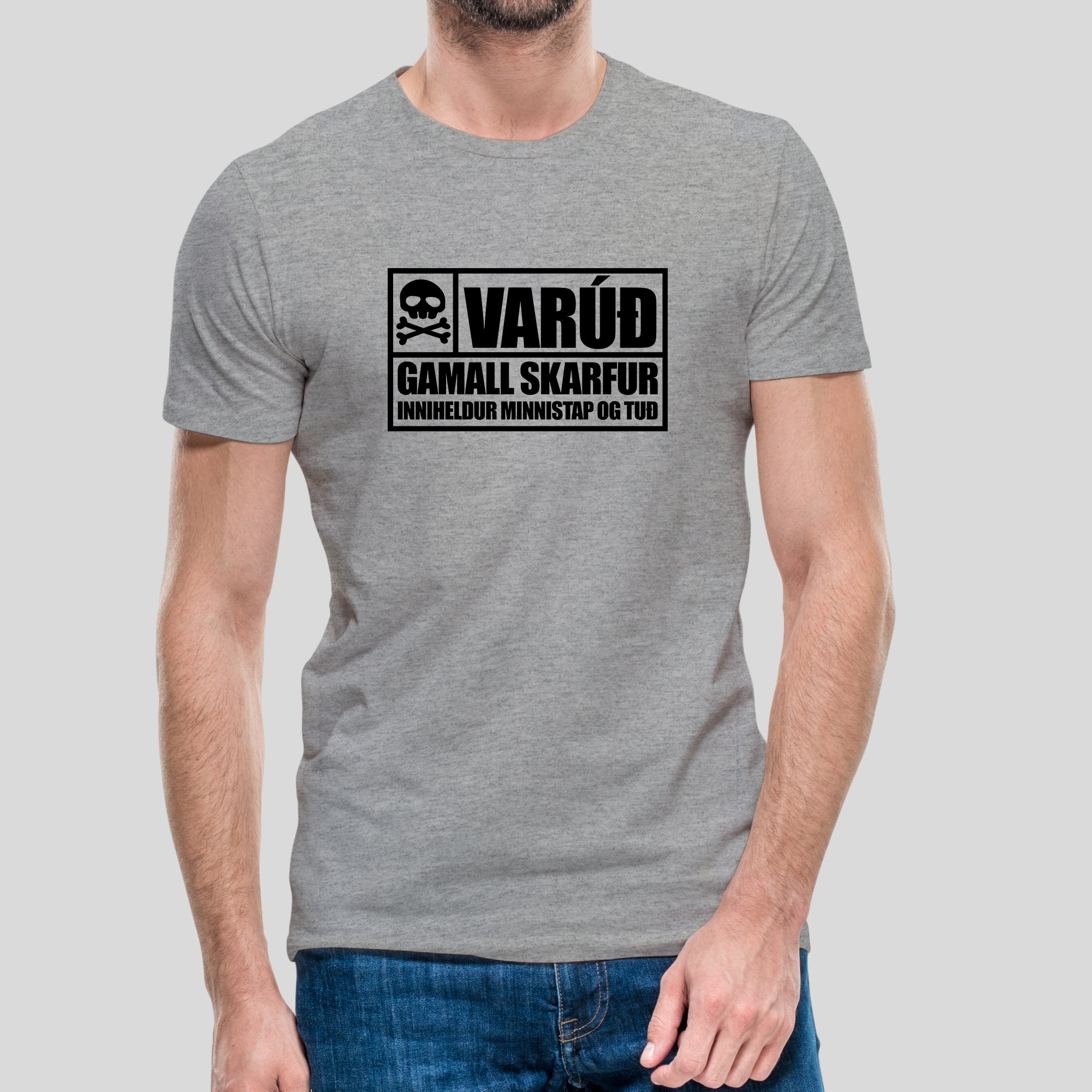 VARÚÐ GAMALL SKARFUR - Grár bolur