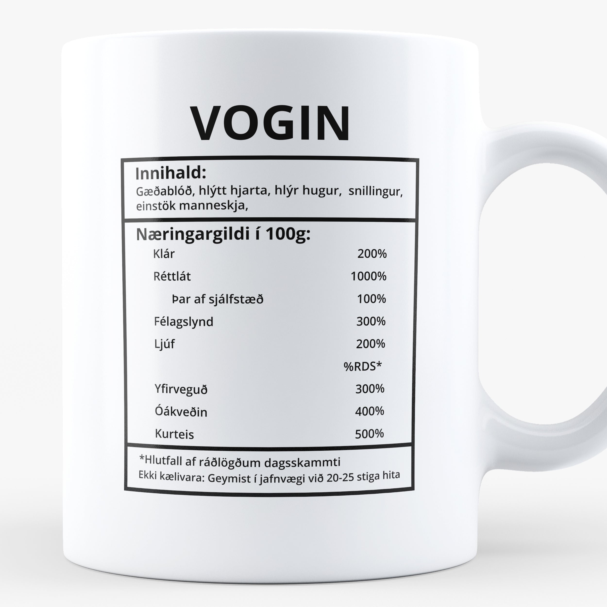 Vogin innihaldslýsing - Bolli