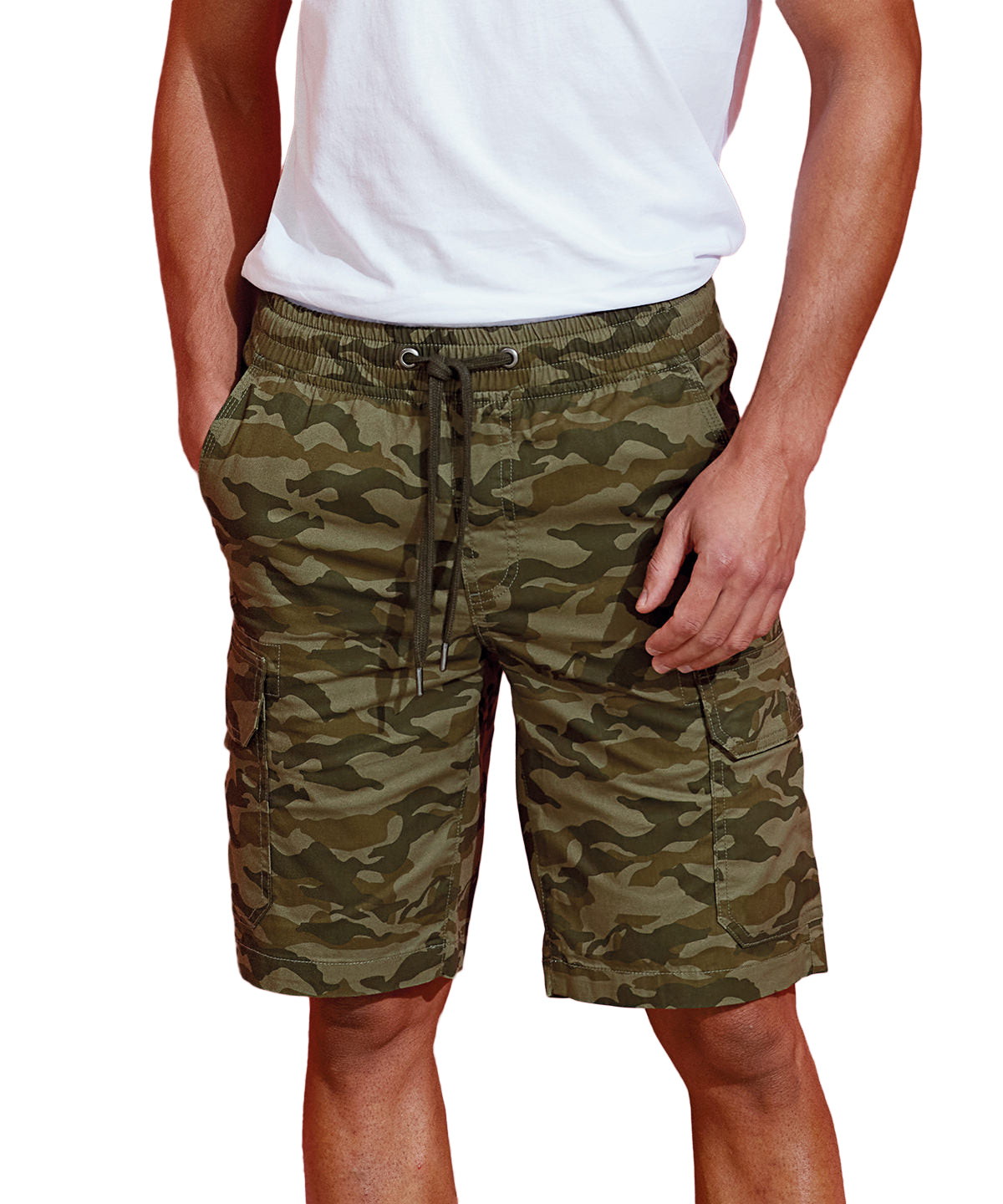 Stuttbuxur - Men’s Camo Cargo Utility Shorts