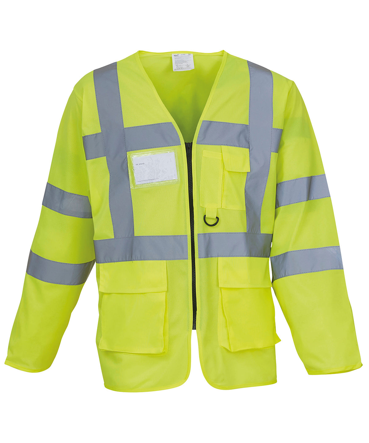 Öryggisvesti - Hi-vis Executive Long Sleeve Waistcoat (HVJ800)