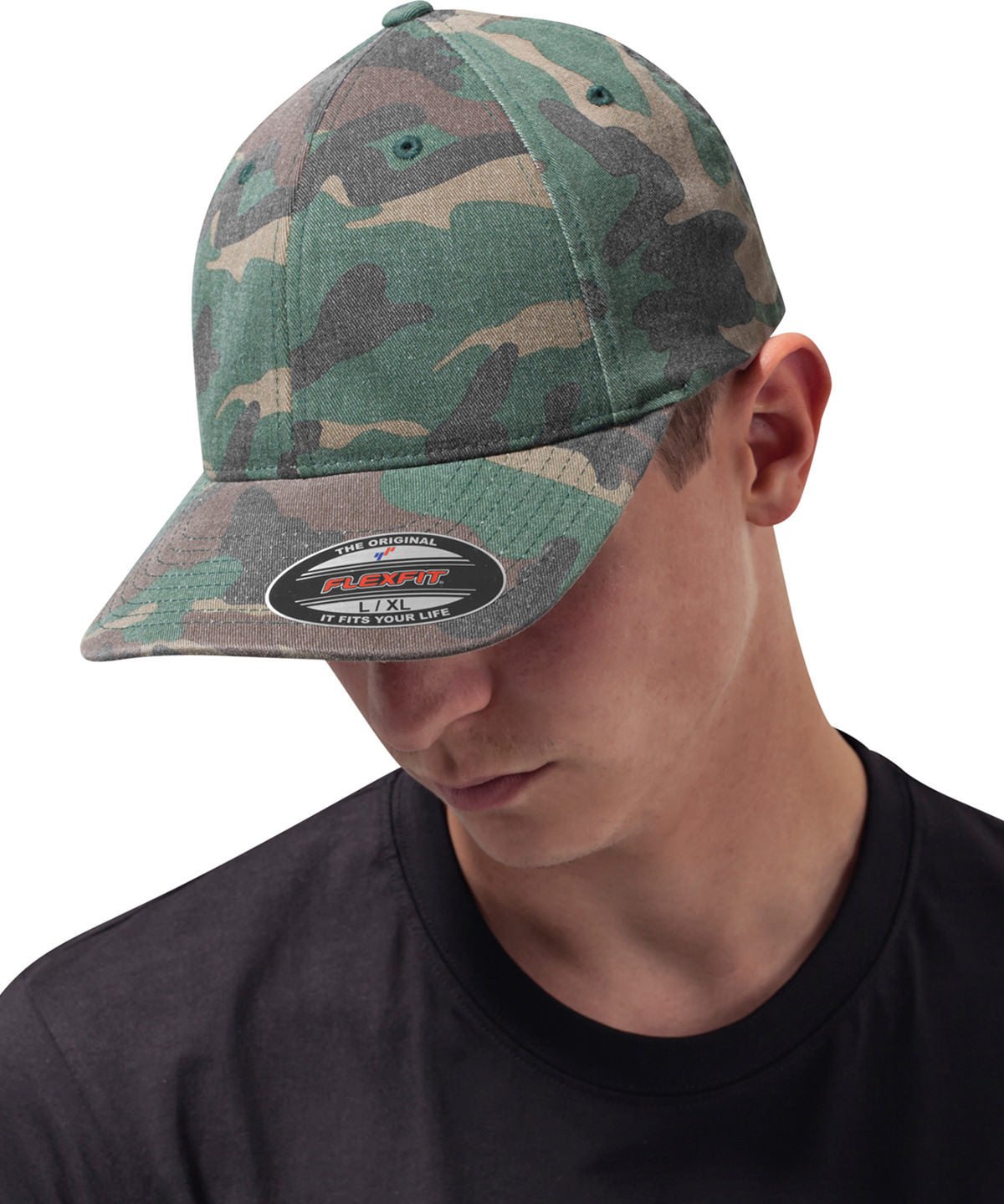 Húfur - Flexfit Garment Washed Camo (6977CA)