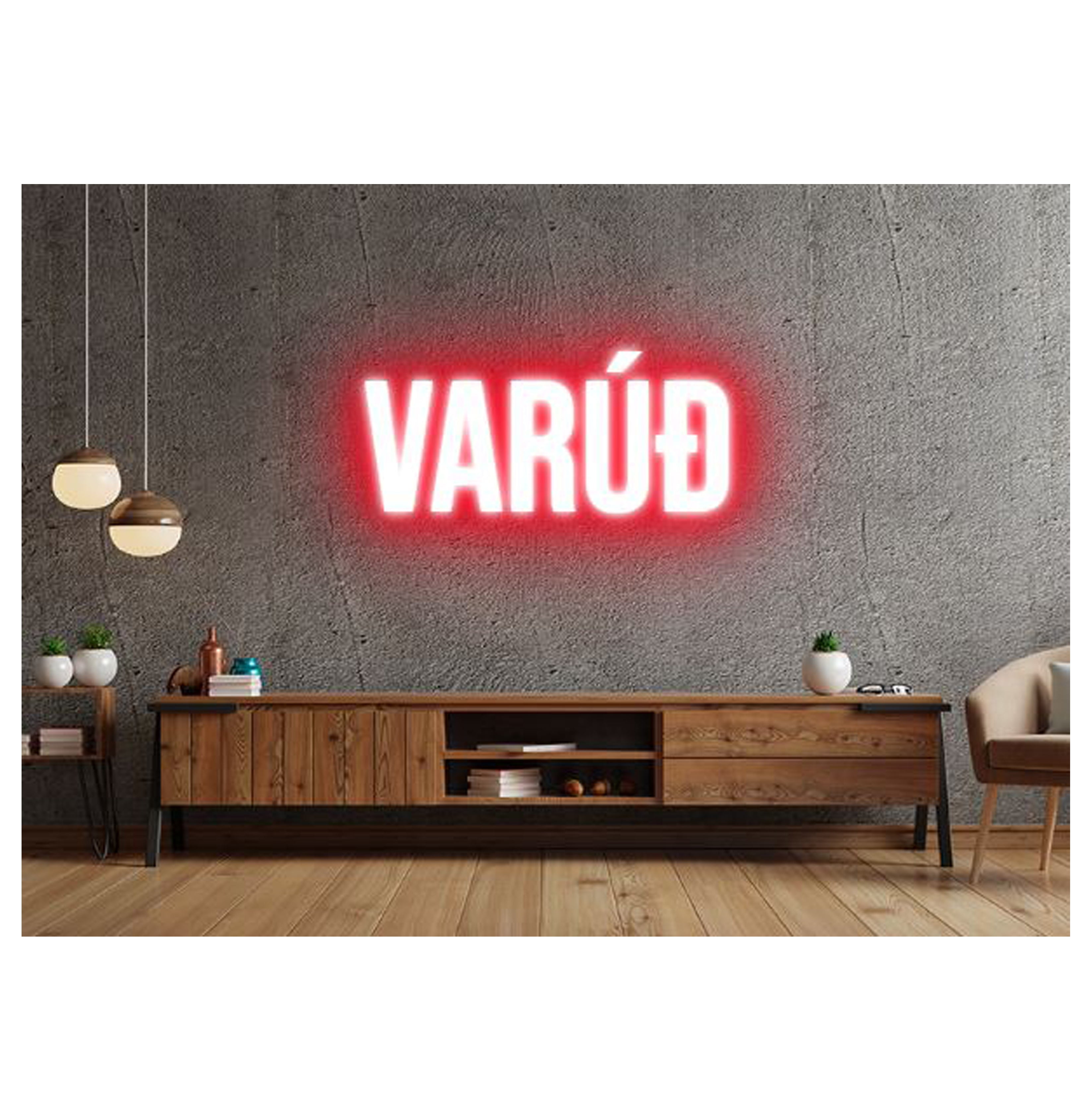 Varúð - Neonskilti