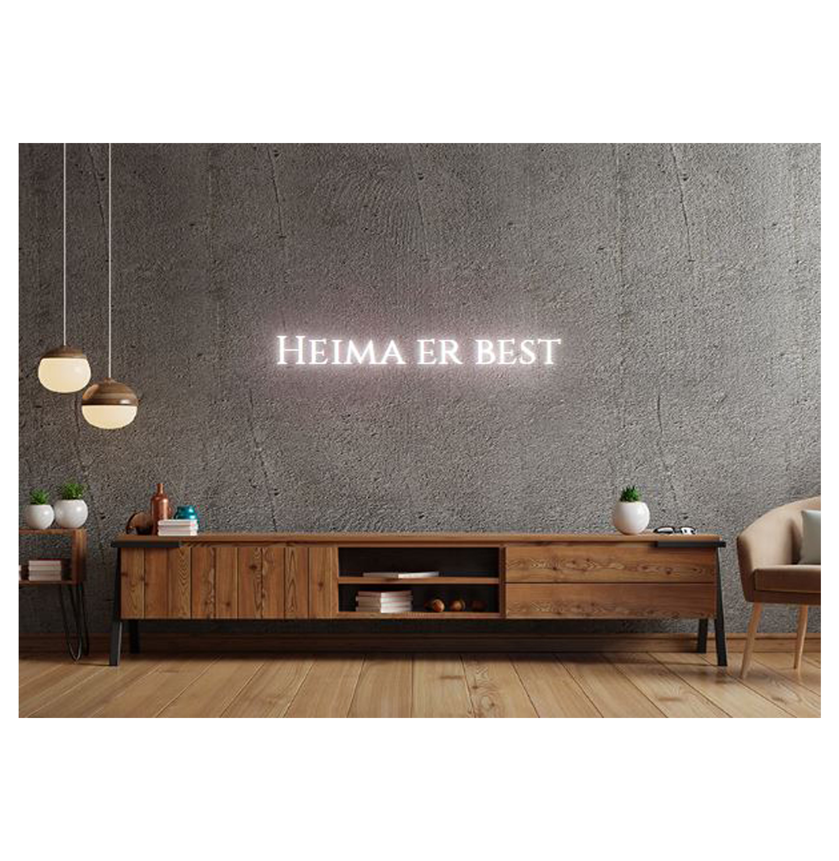 Heima er best - Neonskilti